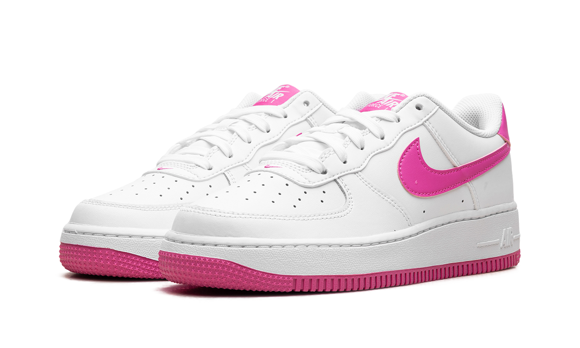 nike air force 1 low laser fuchsia gs+FV5948-102+diagnol left view