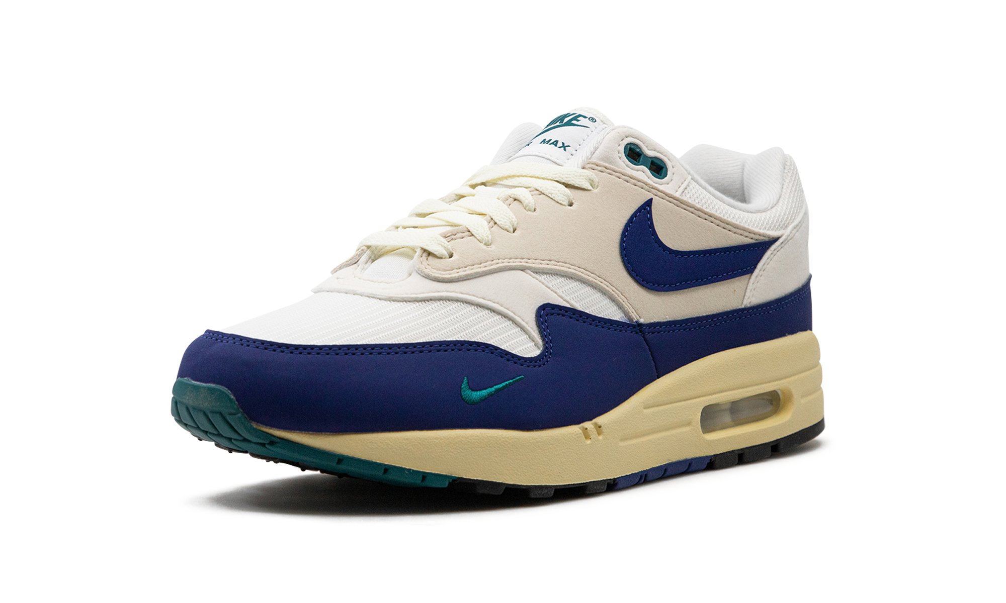 nike air max 1 athletic department deep royal blue+FQ8048-133+left diagnol single view