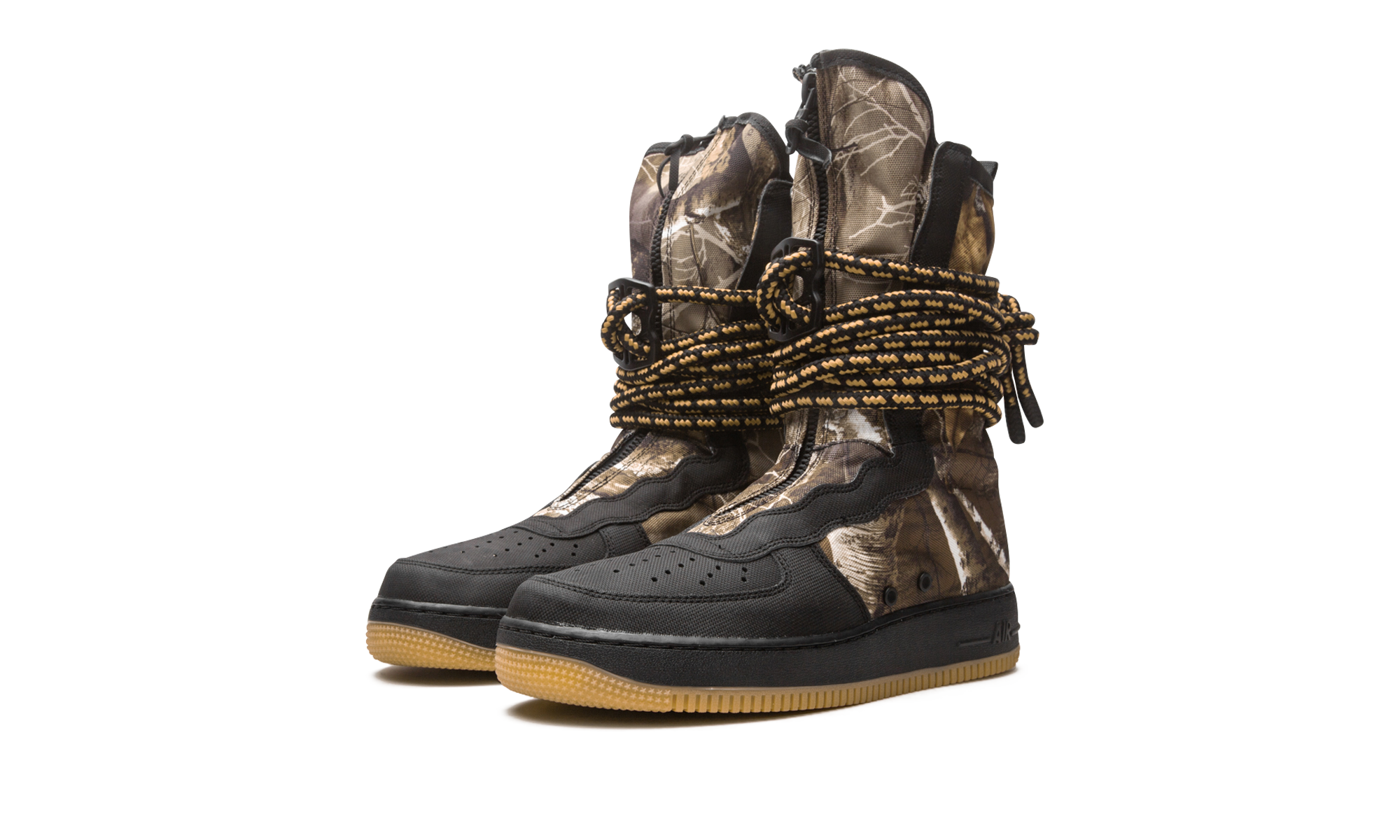 nike sf air force 1 high realtree black+AA1128-004+diagnol left view