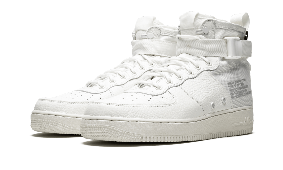 nike sf air force 1 mid triple ivory+AA6655-100+diagnol left view