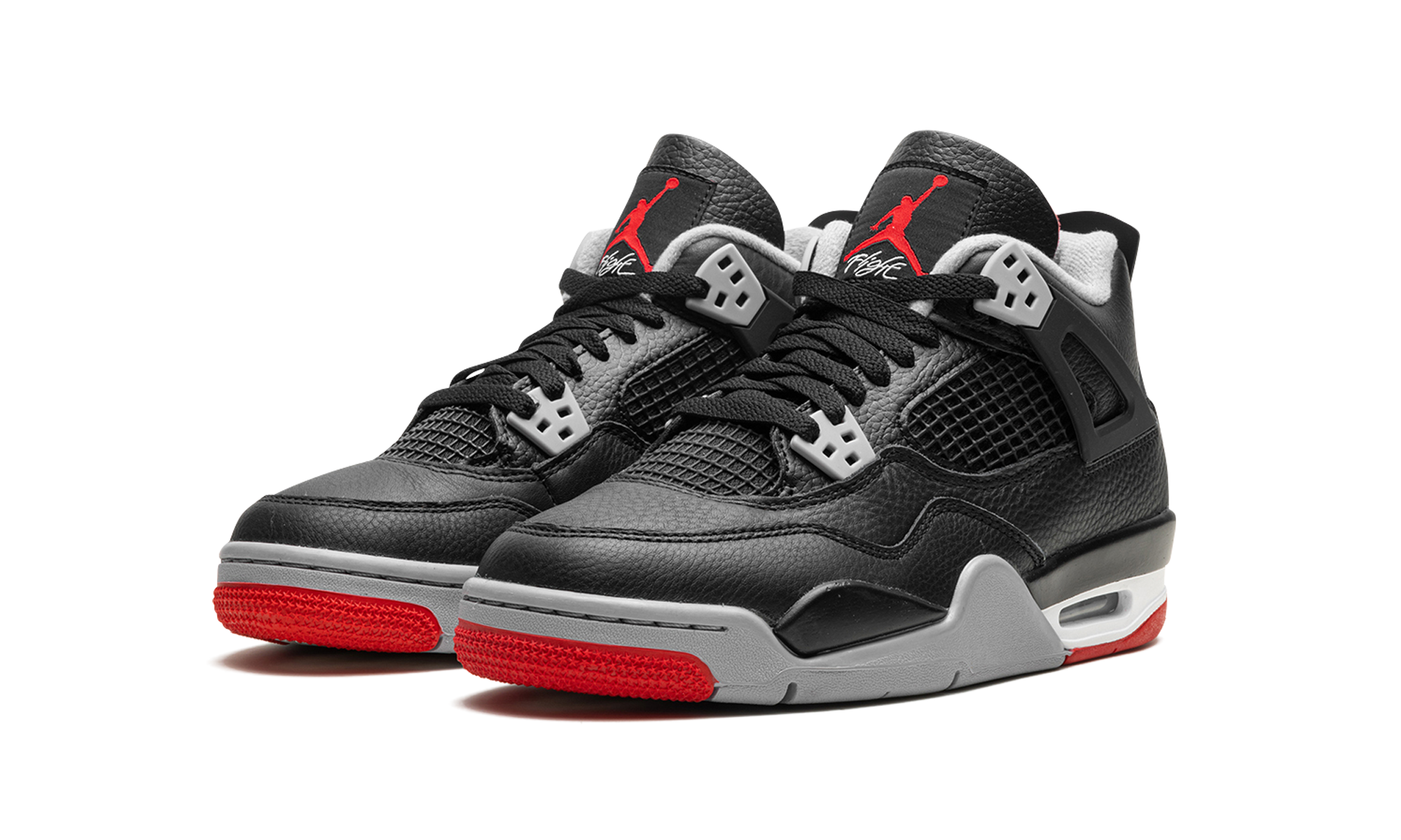 jordan 4 retro bred reimagined gs+FQ8213-006+diagnol left view