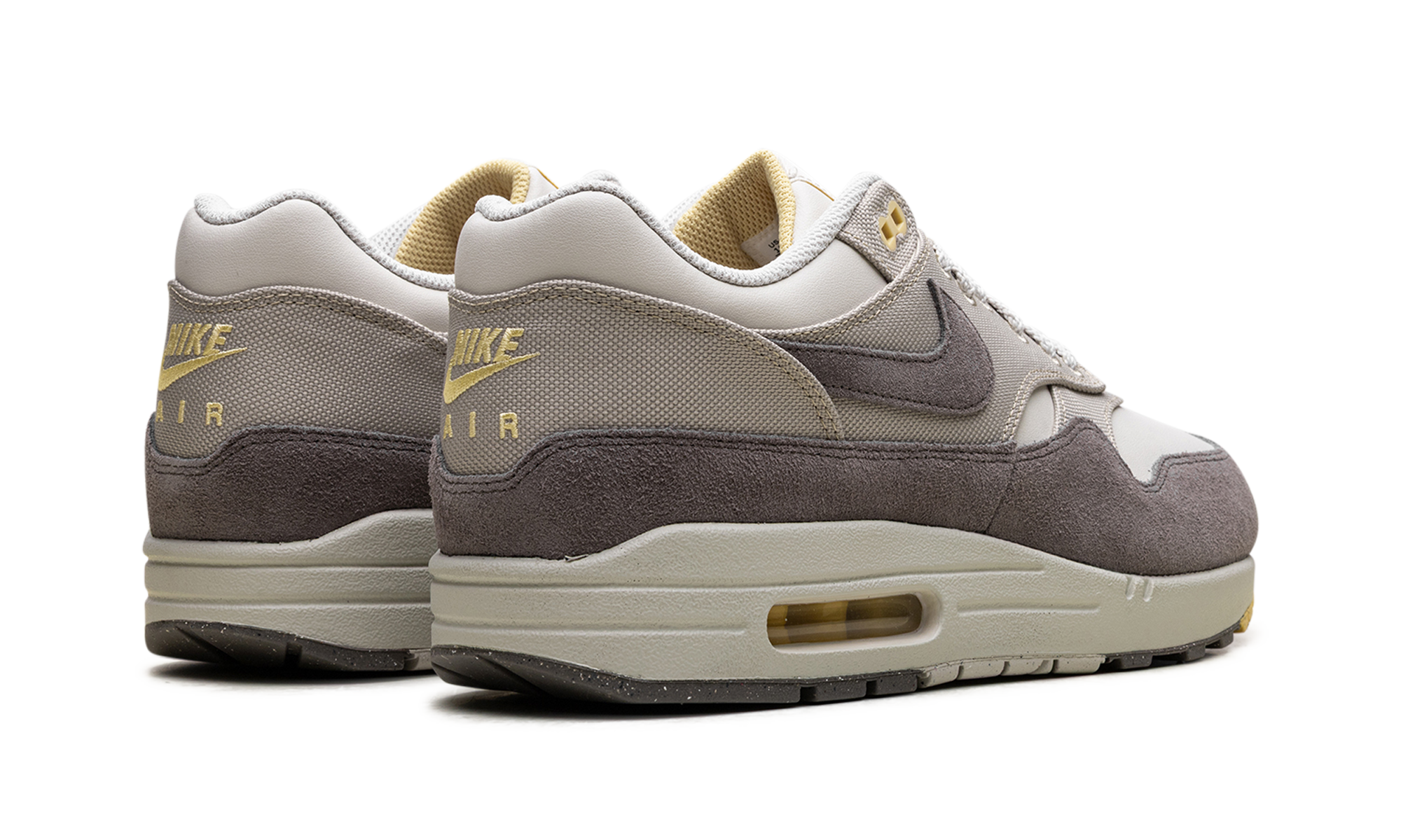 nike air max 1 premium cave stone+IB6390-001+diagnol right behind view