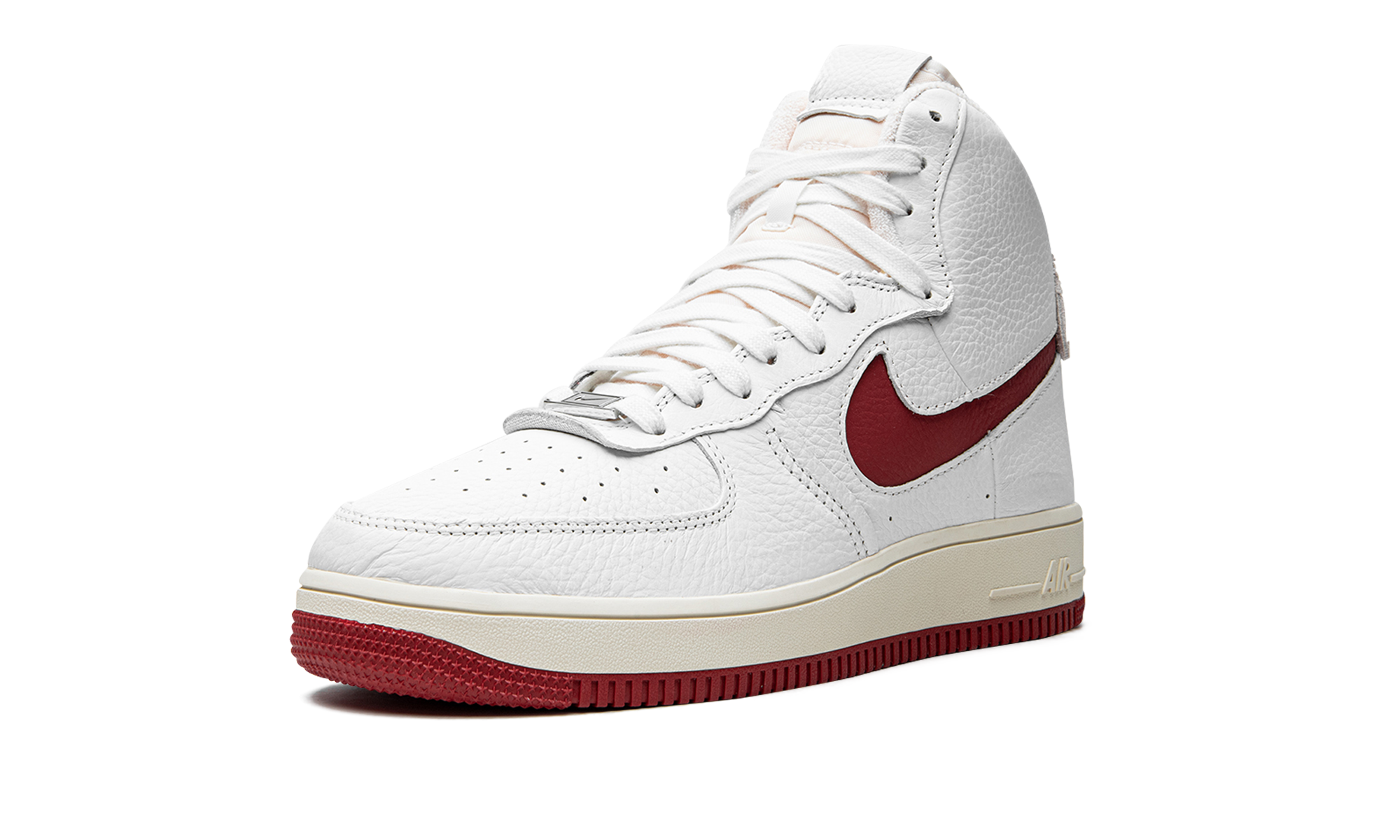 nike air force 1 high sculpt summit white gym red women s+DC3590-100+left diagnol single view
