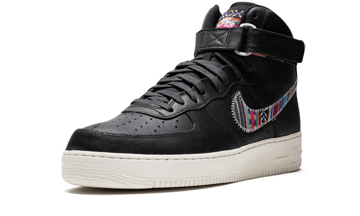 nike air force 1 high 07 lv8 black black summit white+806403-006+left diagnol single view