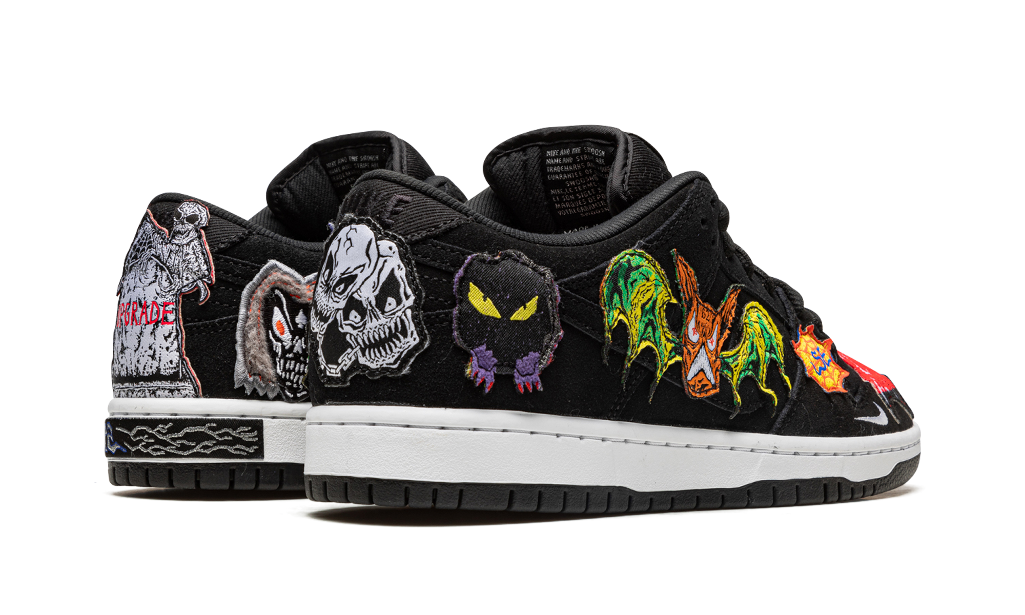 nike sb dunk low pro qs neckface+DQ4488-001+diagnol right behind view