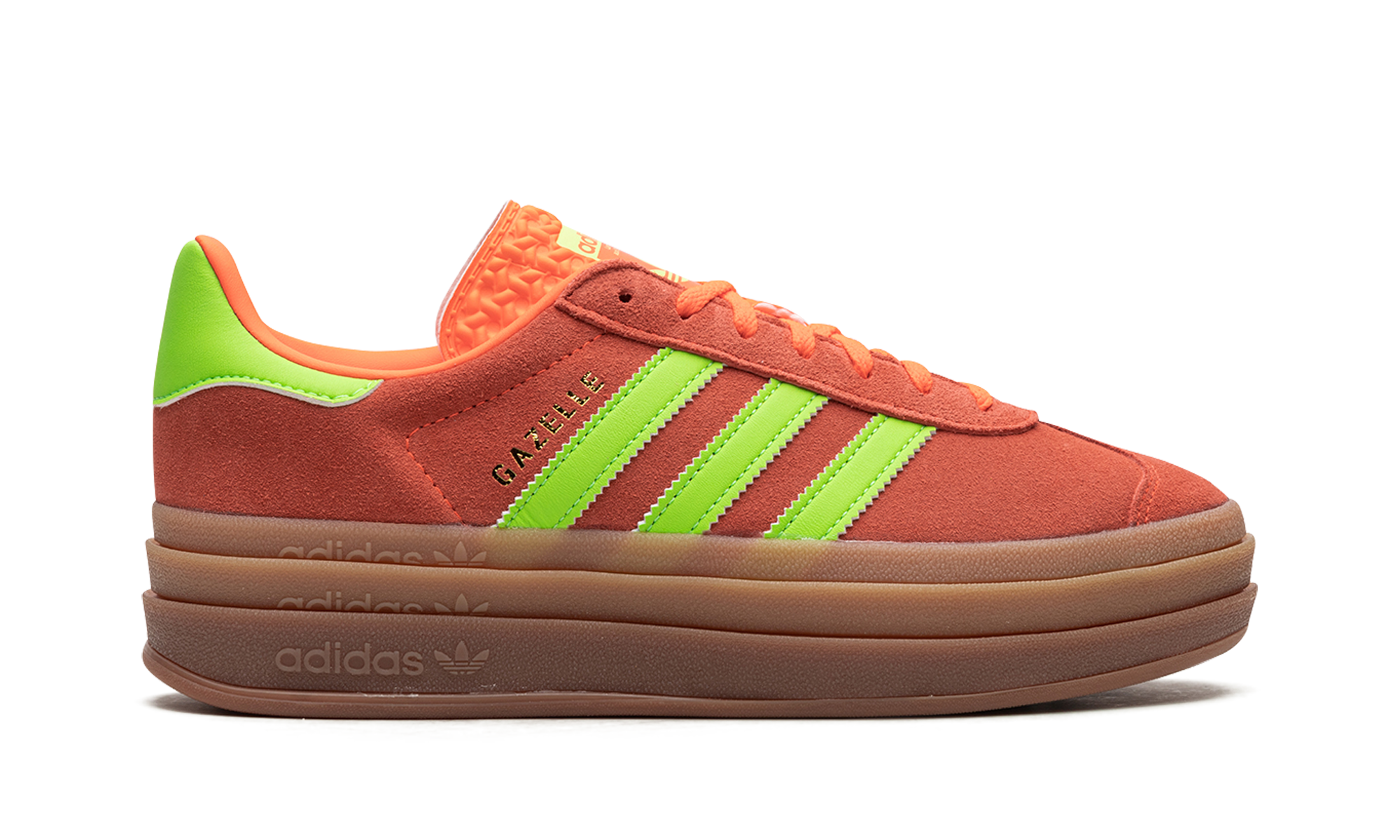 adidas gazelle bold solar orange solar green women s+H06126+right view