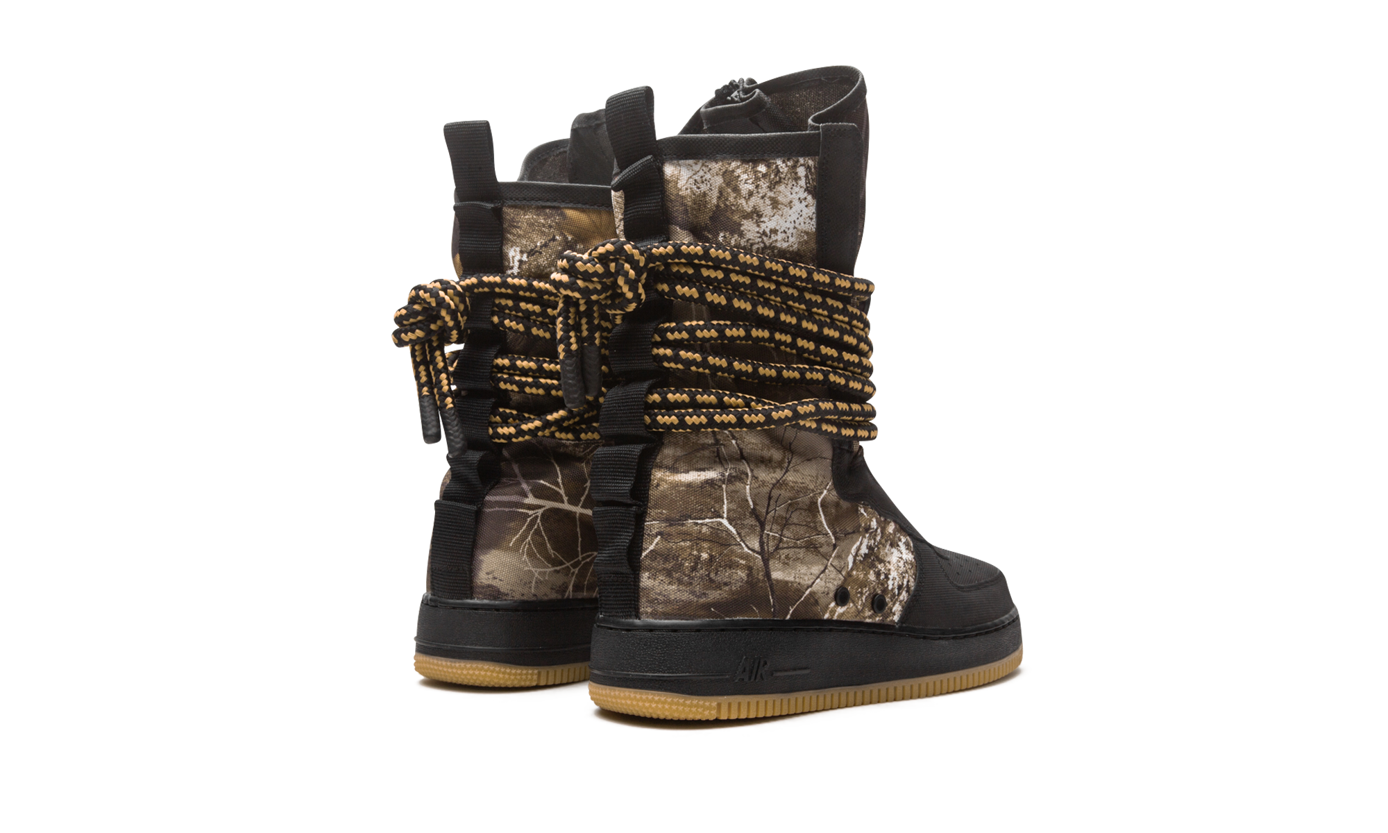 nike sf air force 1 high realtree black+AA1128-004+diagnol right behind view