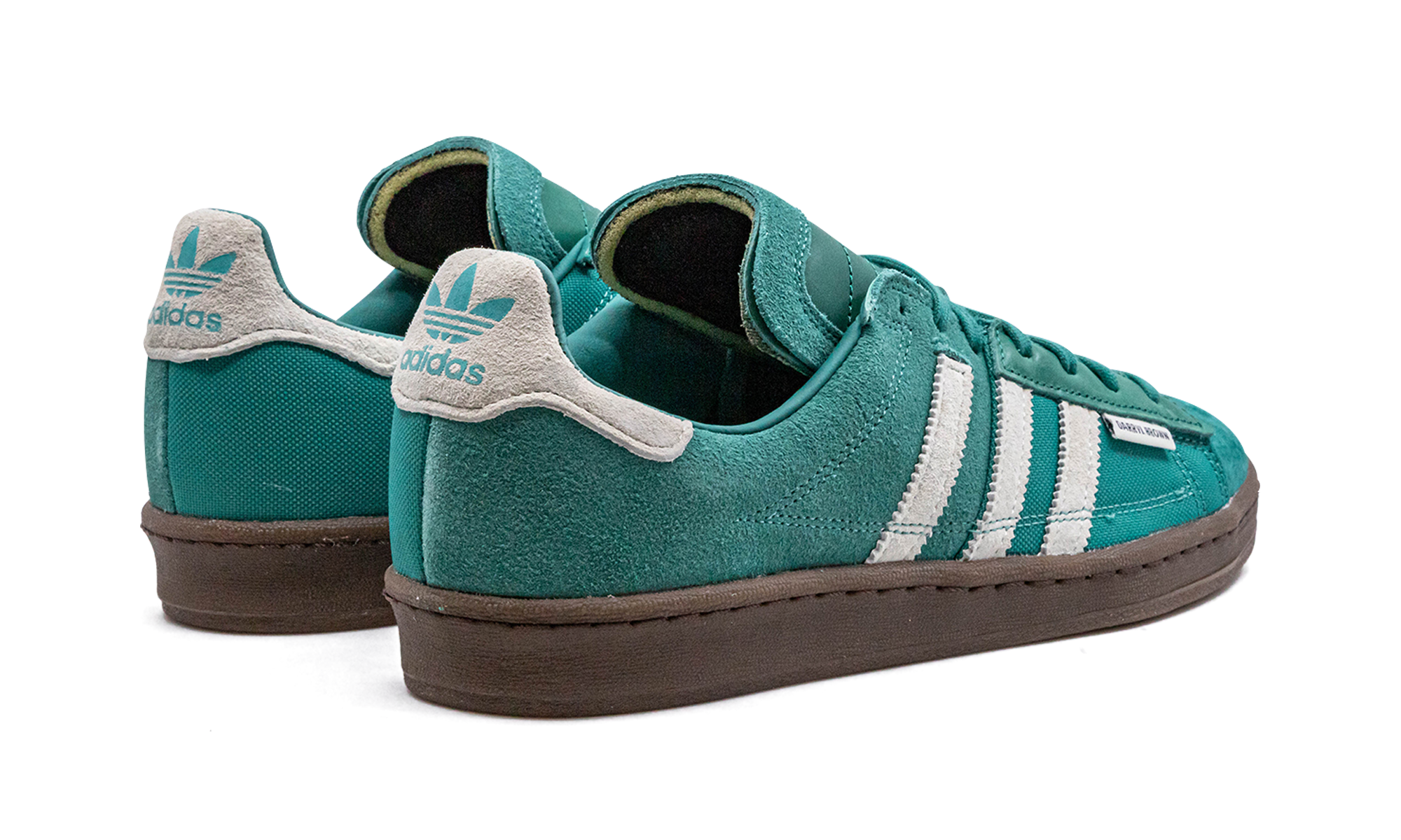 adidas campus 80s darryl brown active green+GX1656+diagnol right behind view