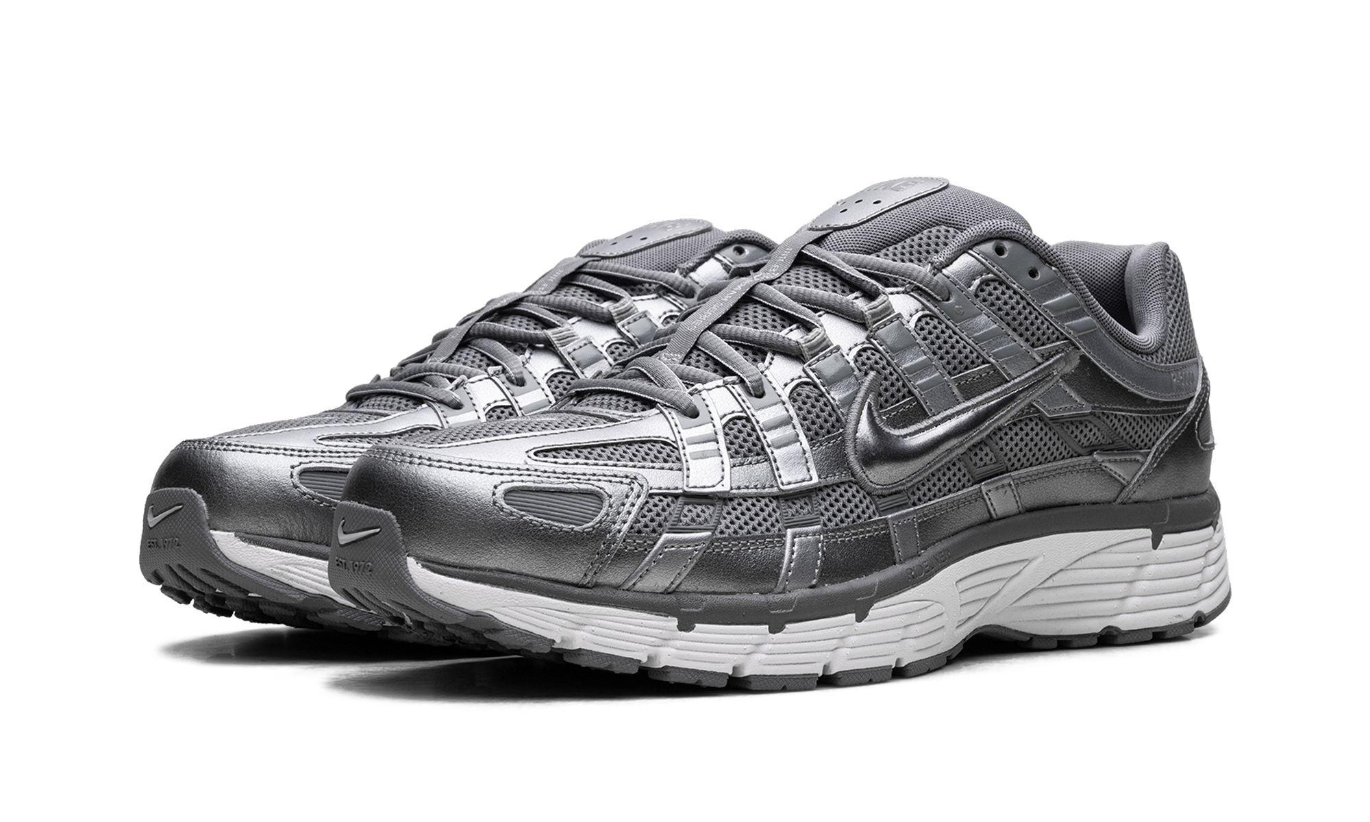 nike p 6000 metallic cool grey+CD6404-023+diagnol left view
