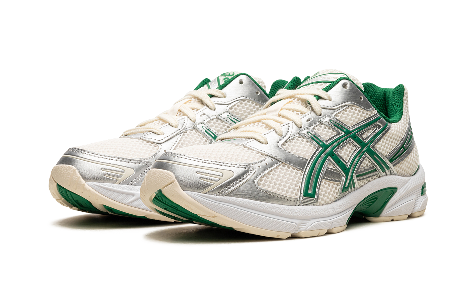 asics gel 1130 cream kale+1201A974-100+diagnol left view