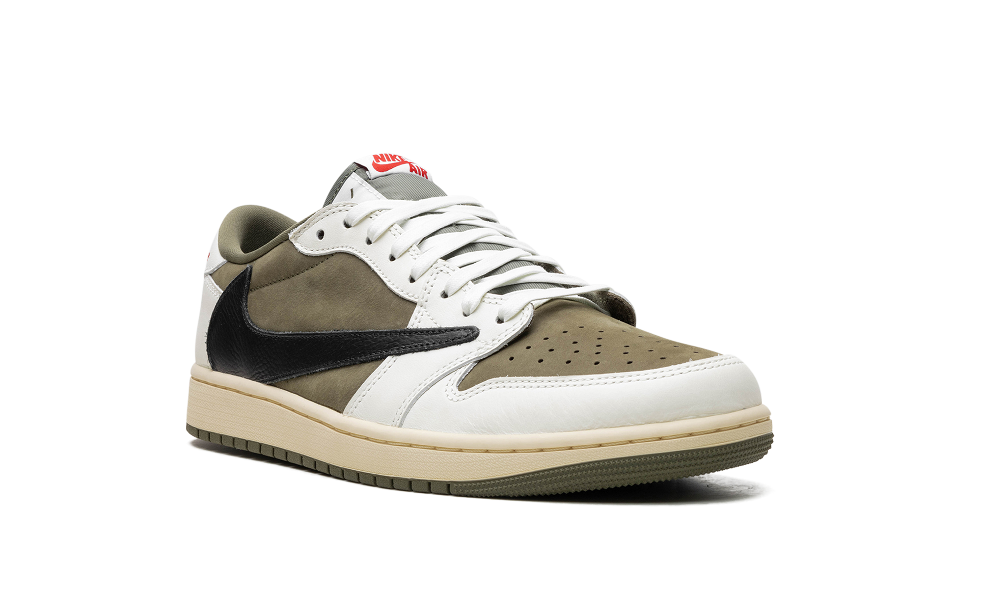 jordan 1 retro low og sp travis scott medium olive+DM7866-200+diagnol right view