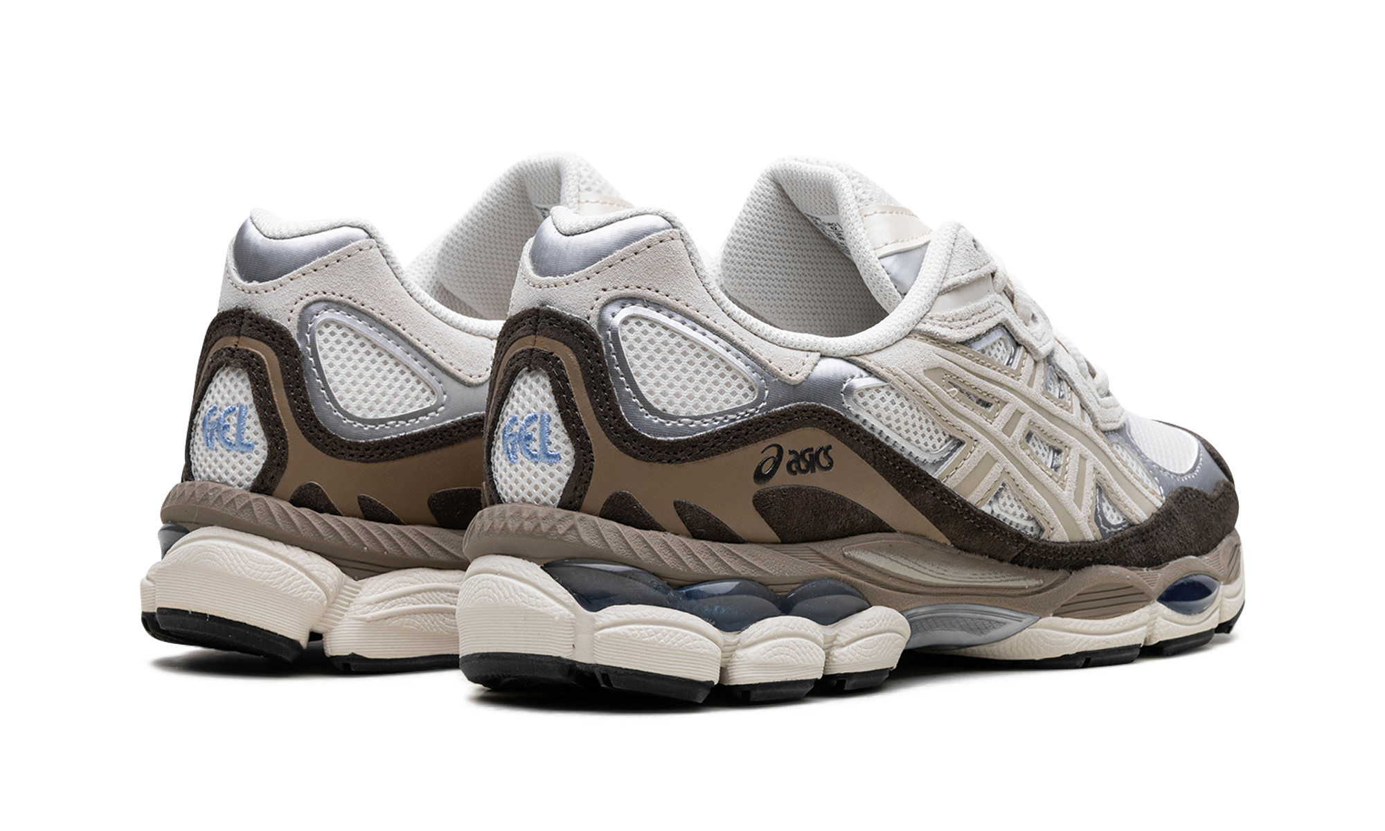 asics gel nyc cream+1203A383-103+diagnol right behind view