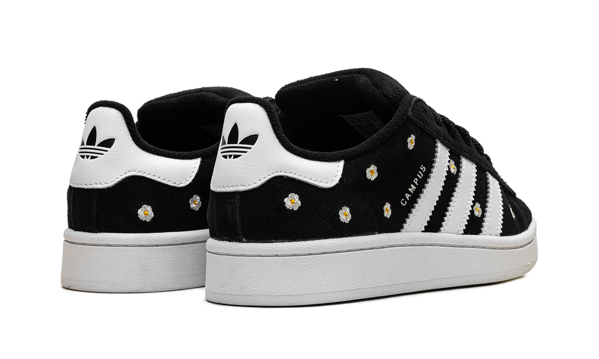 adidas campus 00s core black floral women s+IF9640+diagnol right behind view