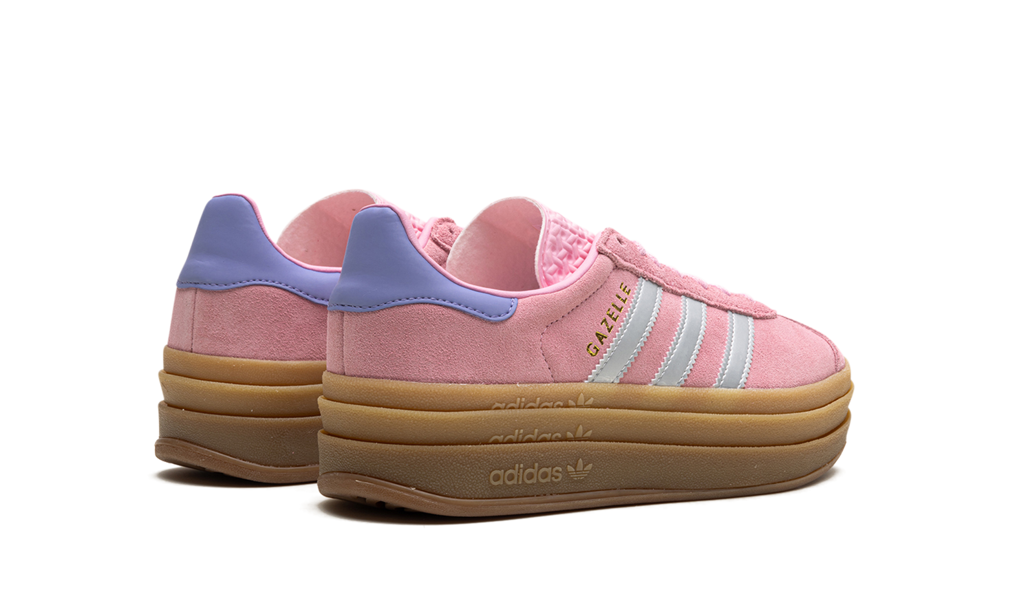 adidas gazelle bold true pink gum kids+JH5539+diagnol right behind view