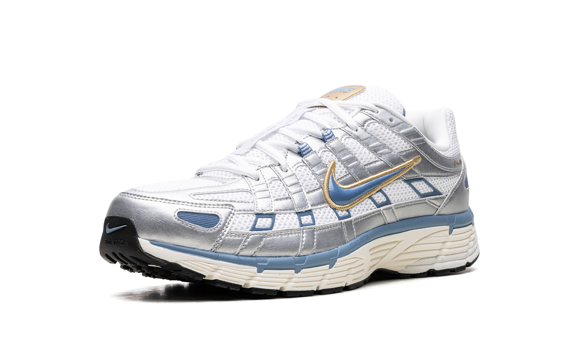 nike p 6000 metallic silver aegean storm+HJ7246-100+left diagnol single view