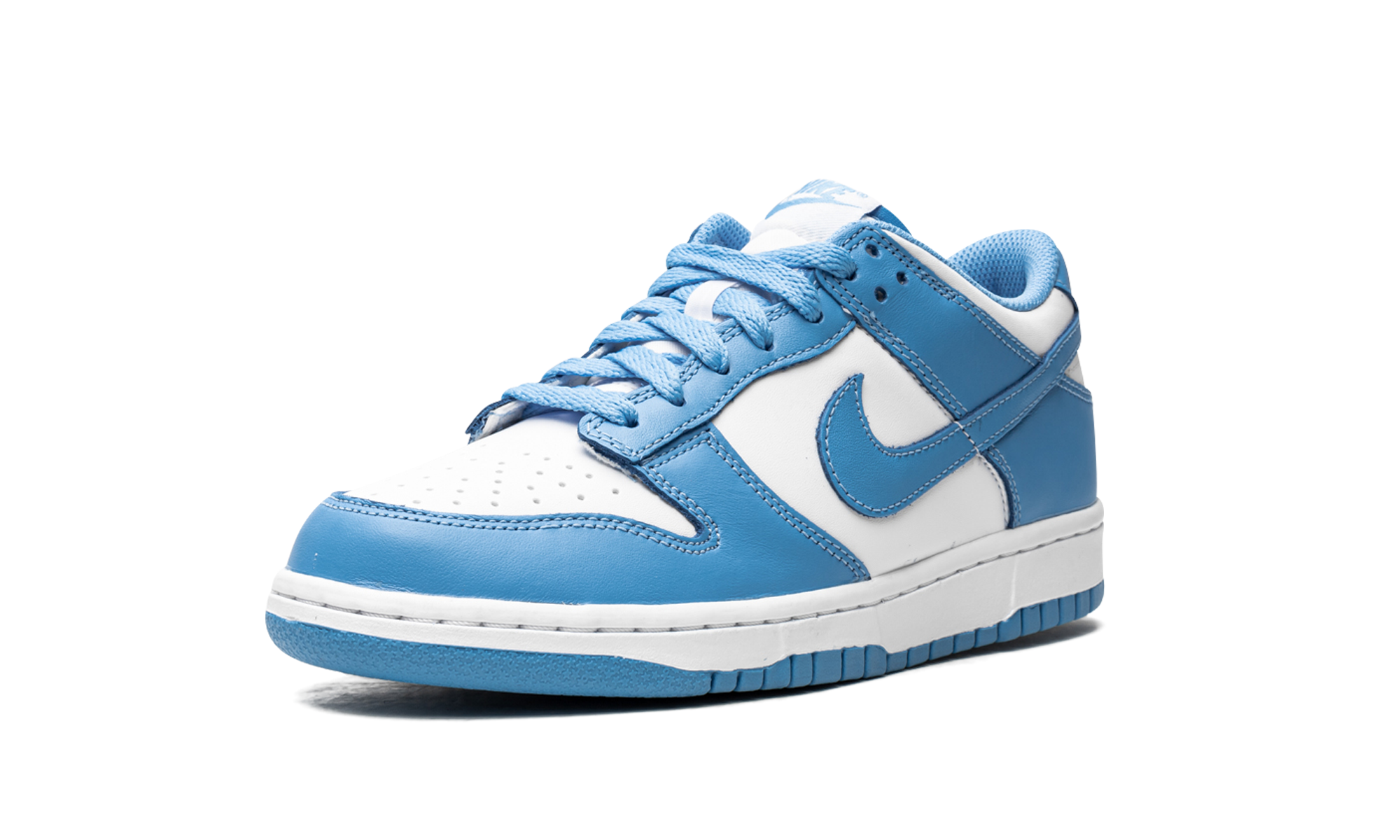 nike dunk low unc gs+CW1590-103+left diagnol single view