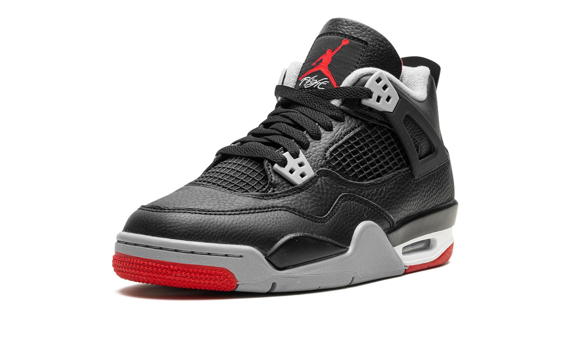 jordan 4 retro bred reimagined gs+FQ8213-006+left diagnol single view