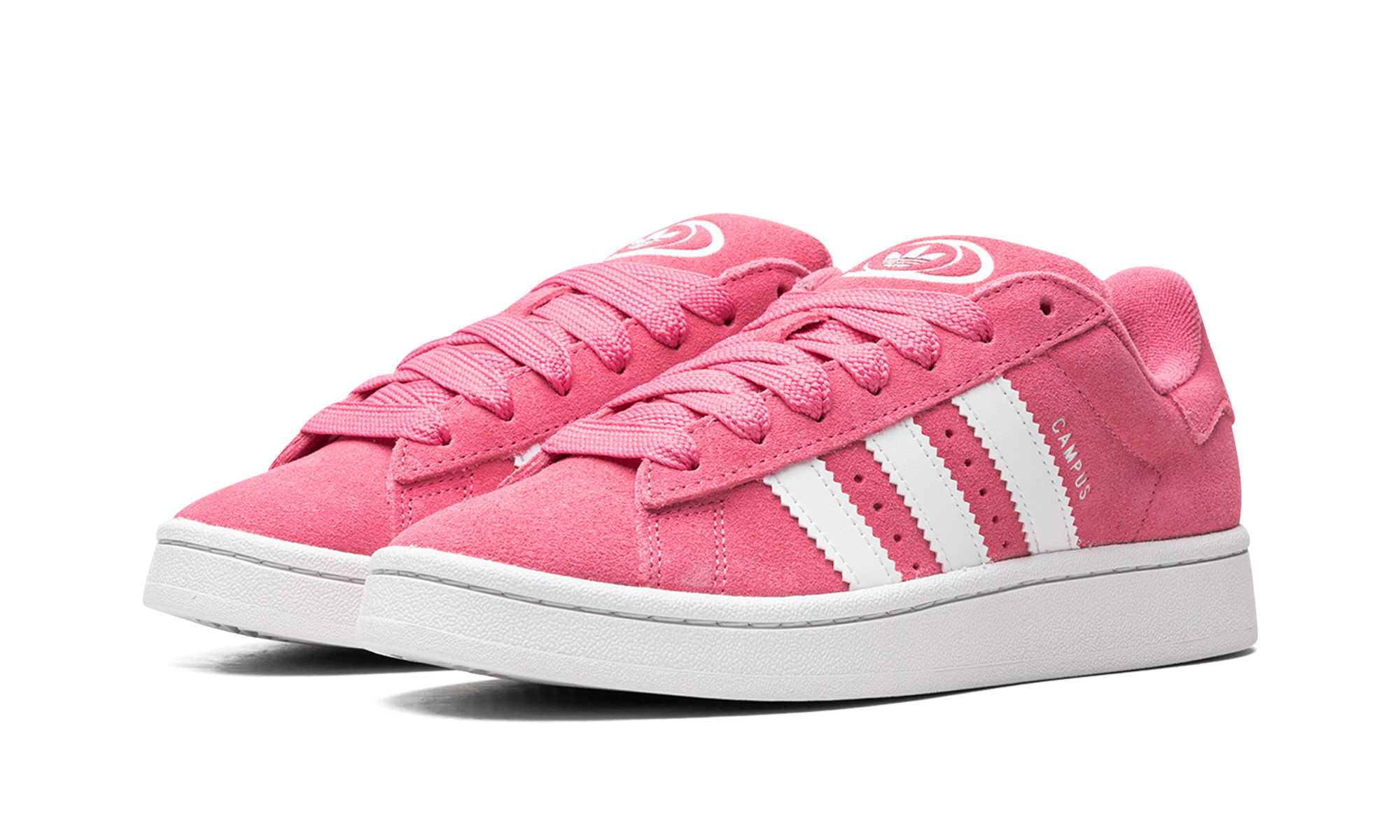adidas campus 00s pink fusion women s+ID7028+diagnol left view