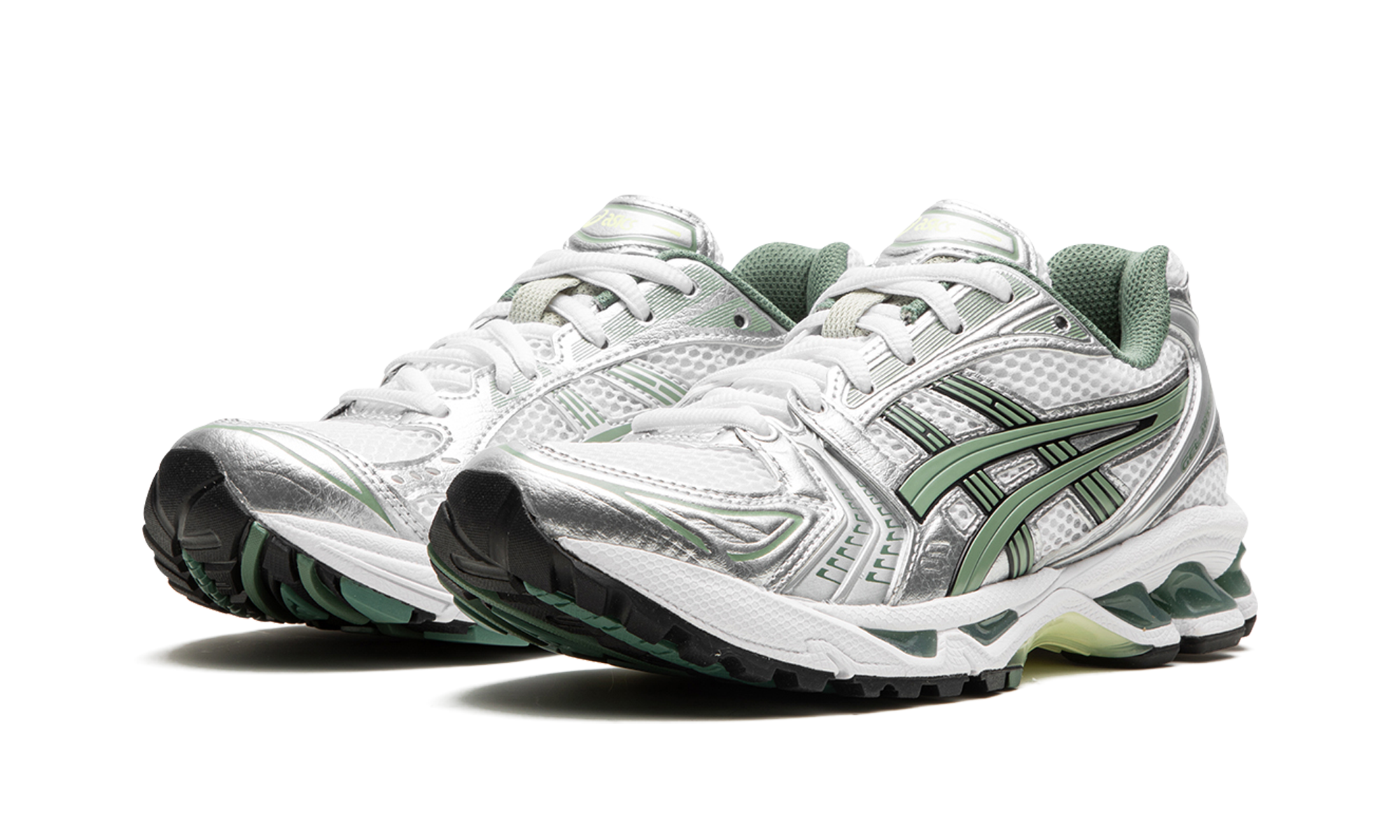 asics gel kayano 14 white pure silver slate grey sage+1201A019-107+diagnol left view