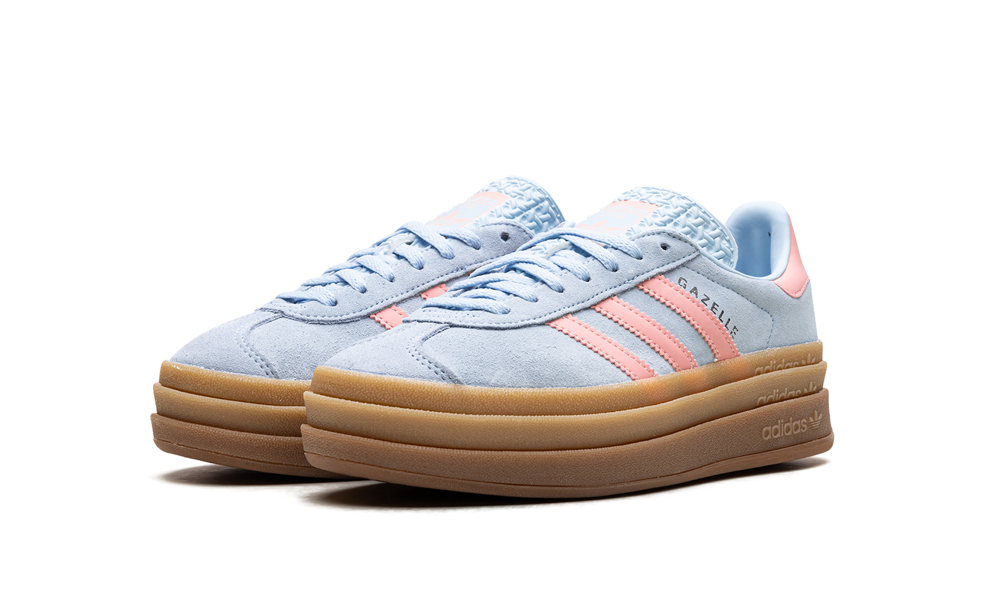 adidas gazelle bold clear sky semi pink spark kids+JI3384+diagnol left view