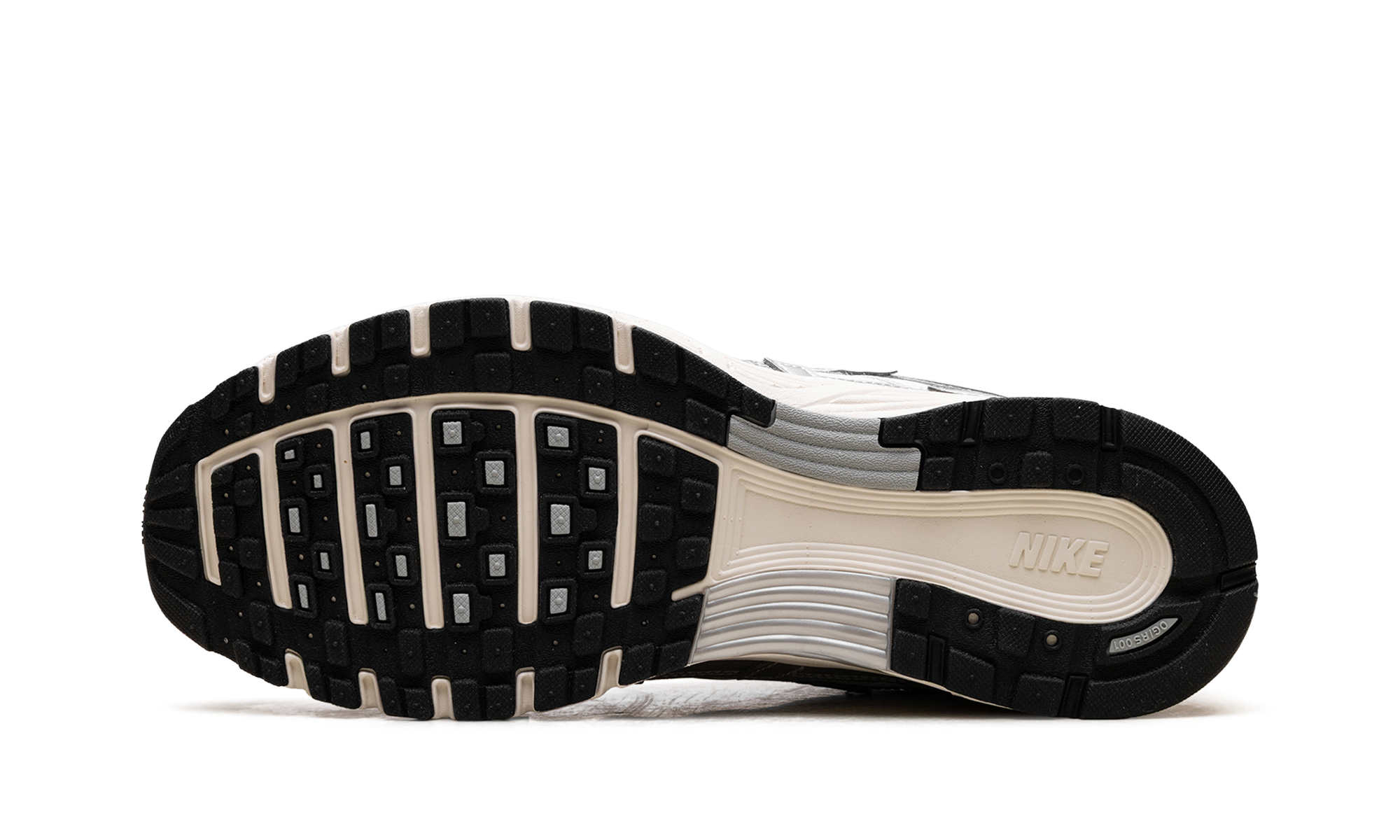 nike p 6000 white metallic silver flat silver black+CD6404-105+bottom view