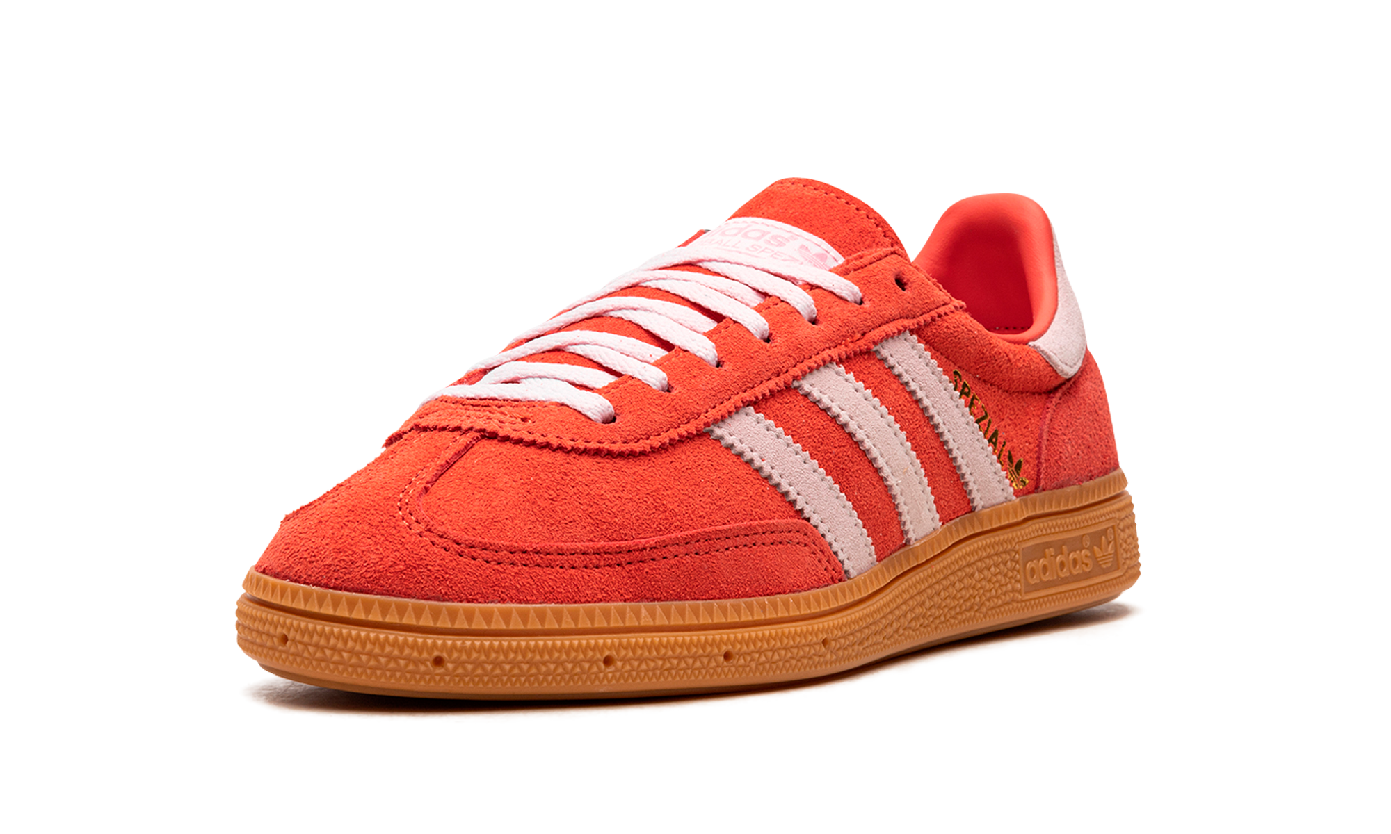 adidas handball spezial bright red clear pink women s+IE5894+left diagnol single view