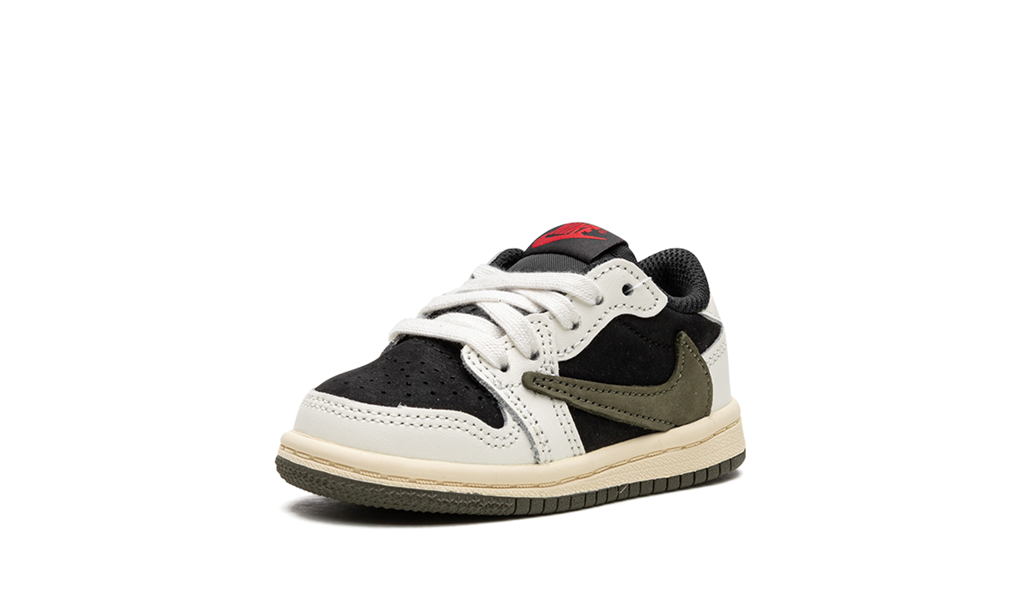 jordan 1 retro low og sp travis scott olive td+DZ5908-106+left diagnol single view