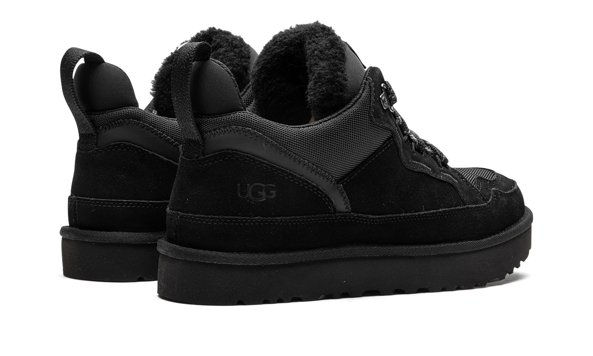 ugg lowmel black+1170750-BLK+diagnol right behind view