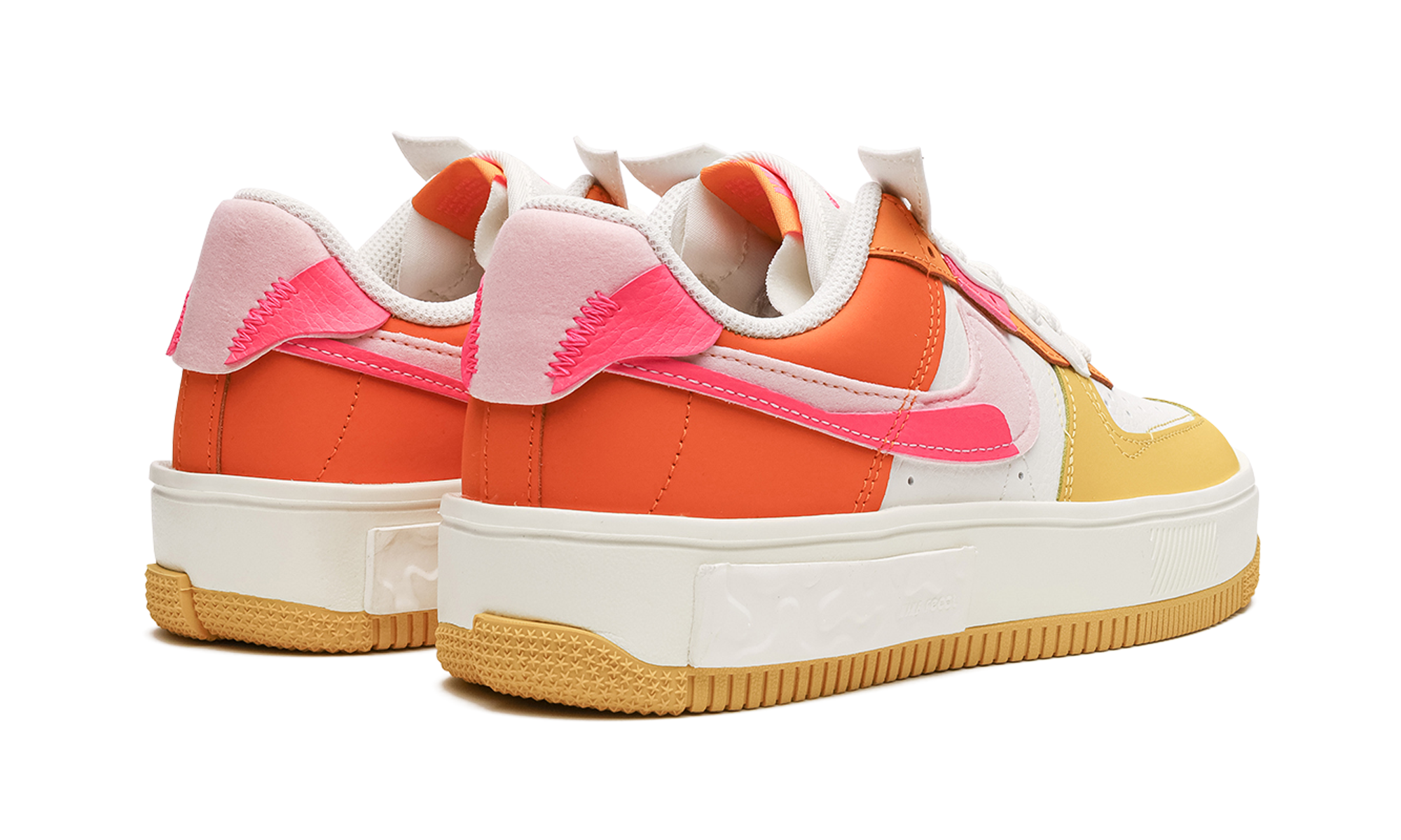 nike air force 1 fontanka summit white yellow orange women s+DX2675-100+diagnol right behind view