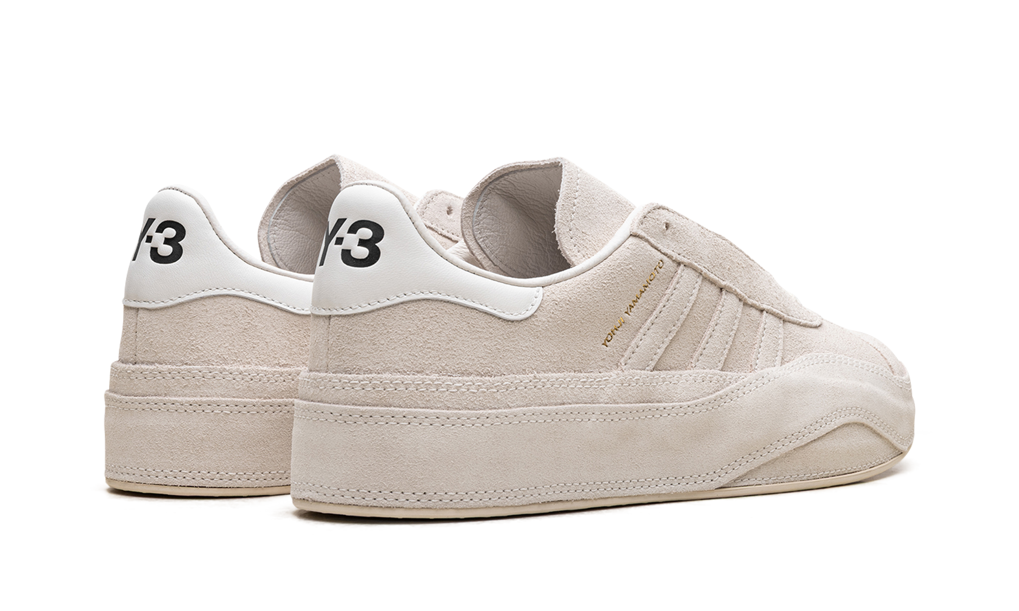 adidas y 3 gazelle cream white+HQ6517+diagnol right behind view
