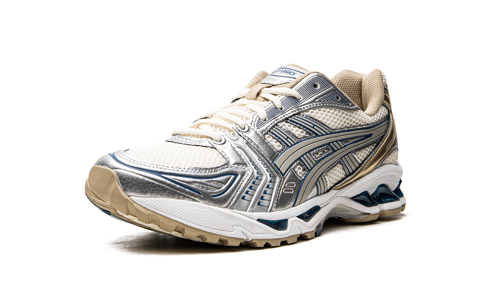 asics gel kayano 14 cream pure silver champagne+1201A019-105+left diagnol single view