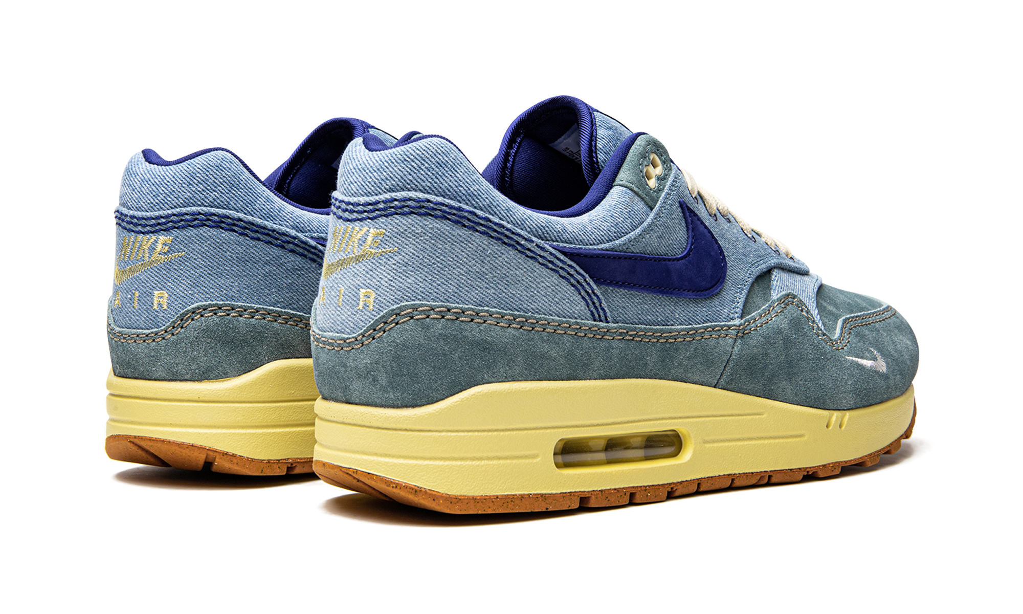 nike air max 1 prm dirty denim+DV3050-300+diagnol right behind view