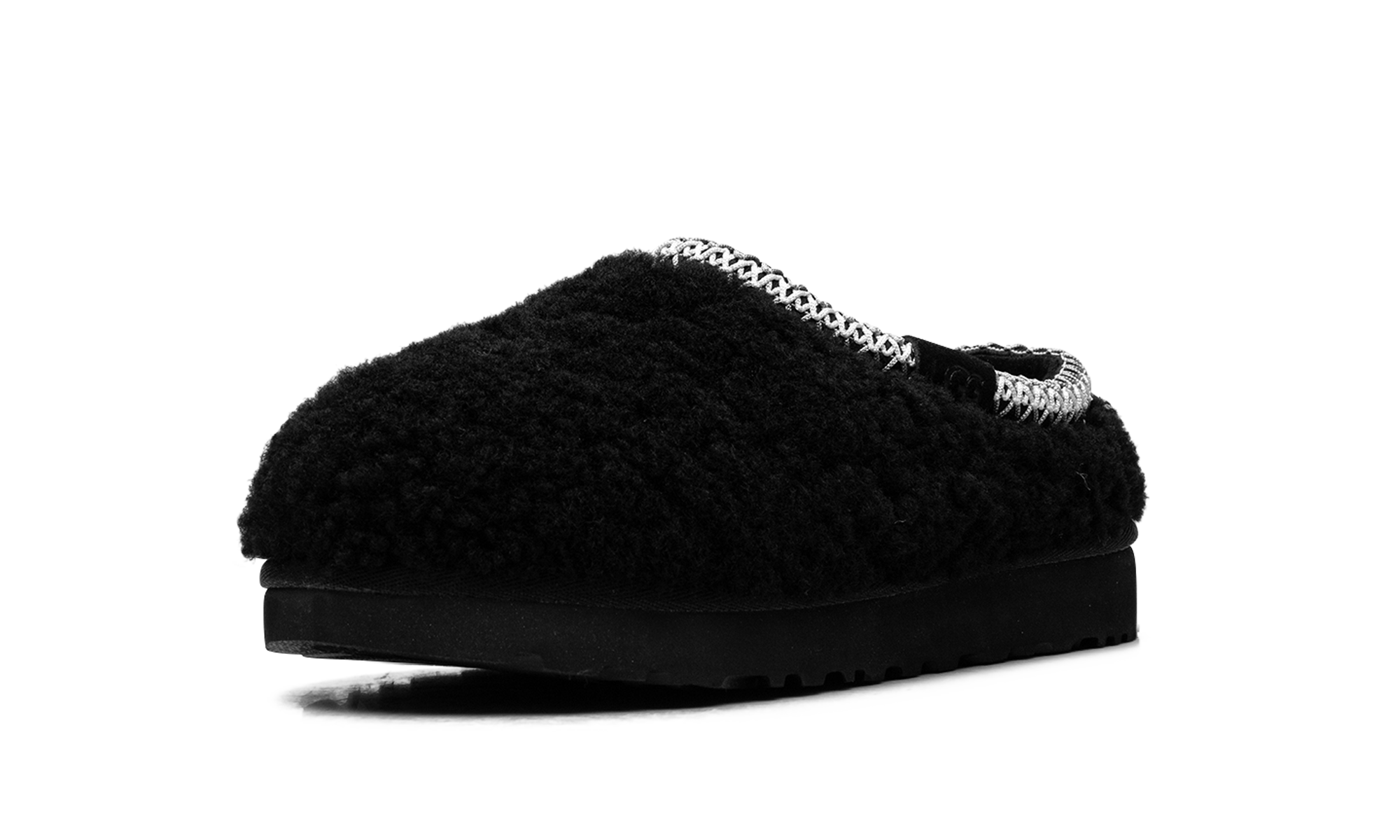 ugg tasman maxi curly slipper black women s+1158356-BLK+left diagnol single view