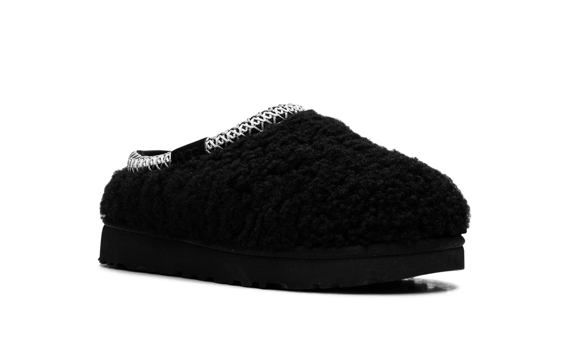 ugg tasman maxi curly slipper black women s+1158356-BLK+diagnol right view