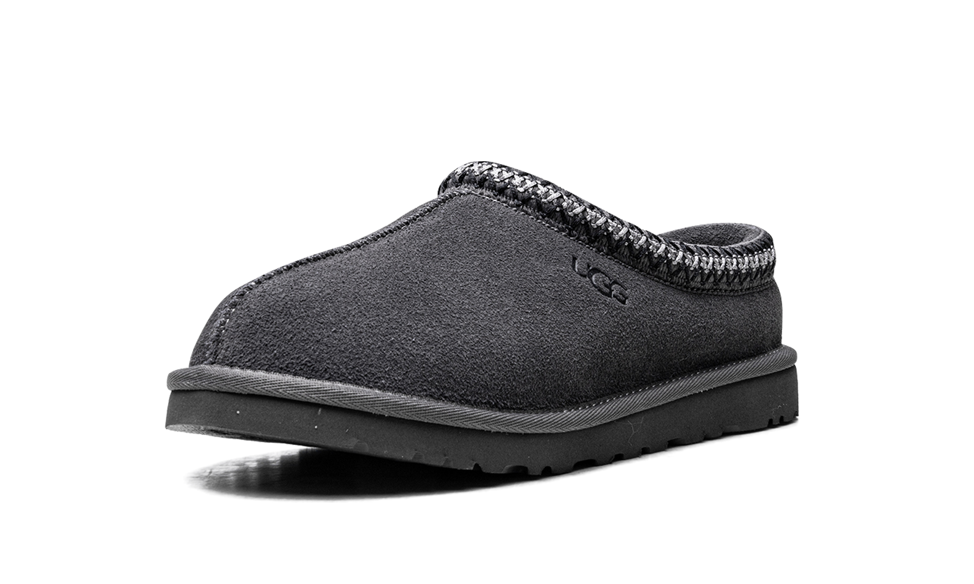 ugg tasman slipper dark grey+5950-DGRY+left diagnol single view
