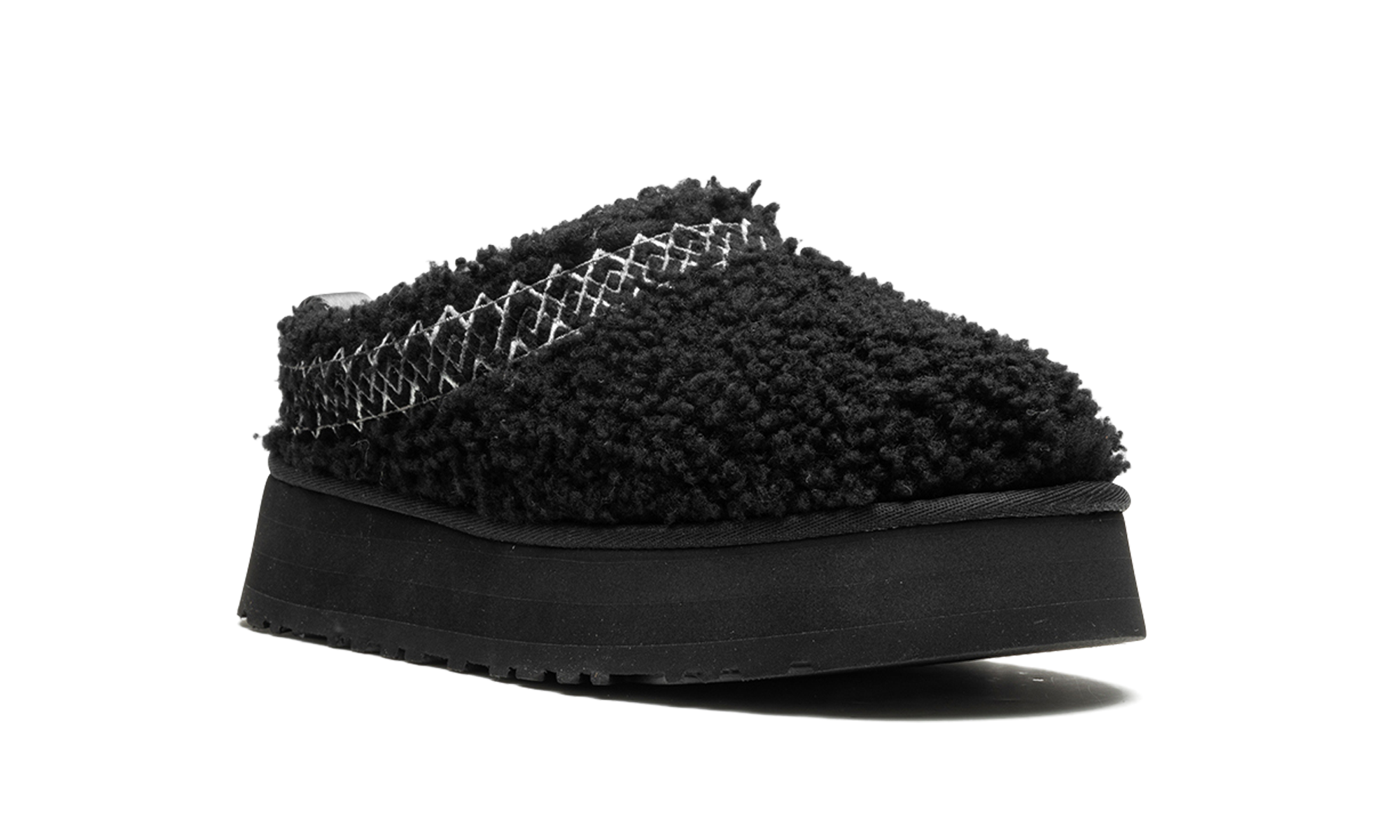 ugg tazz slipper heritage braid black women s+1143976-BLK+diagnol right view