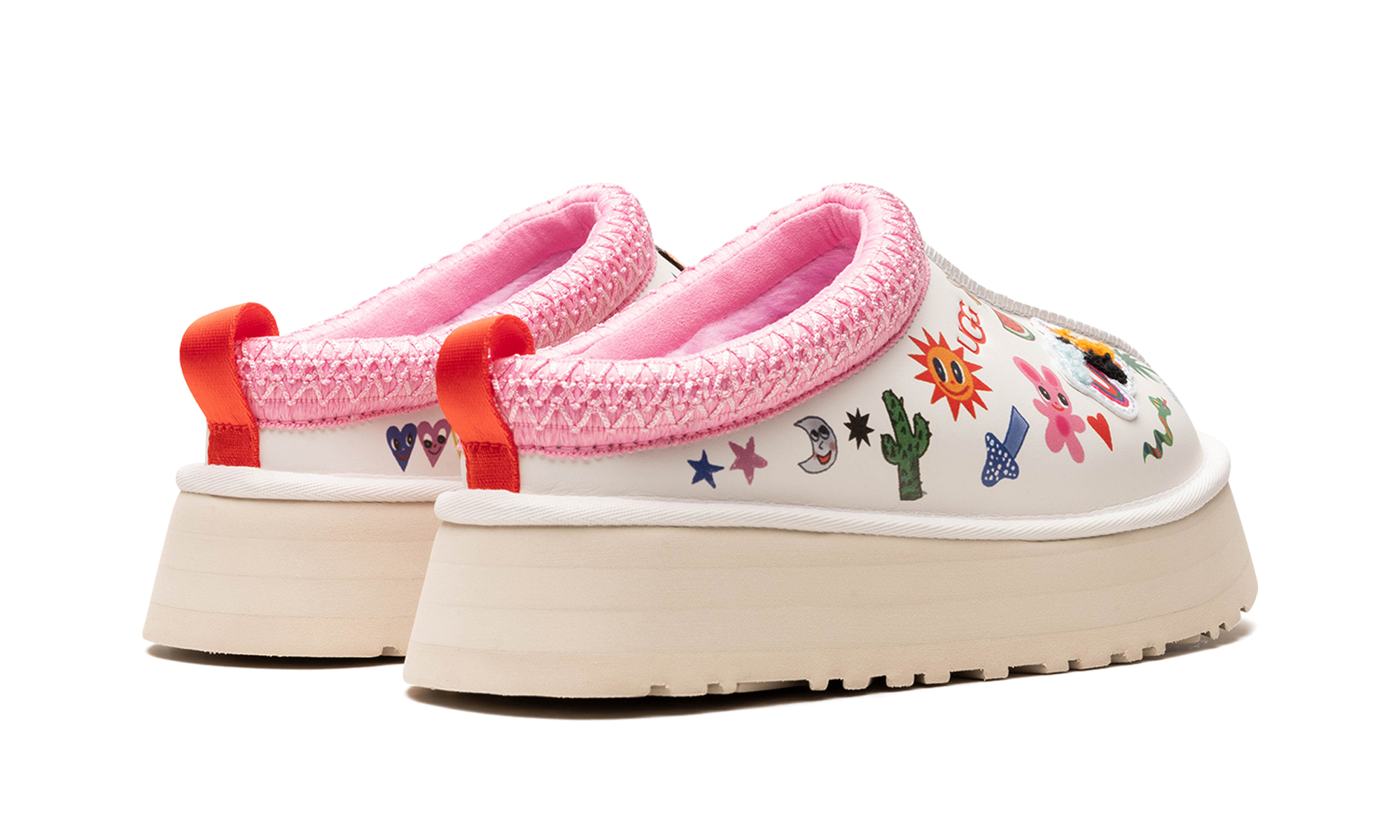 ugg tazz slipper humberto cruz pop sketch women s+1155751-WHT+diagnol right behind view