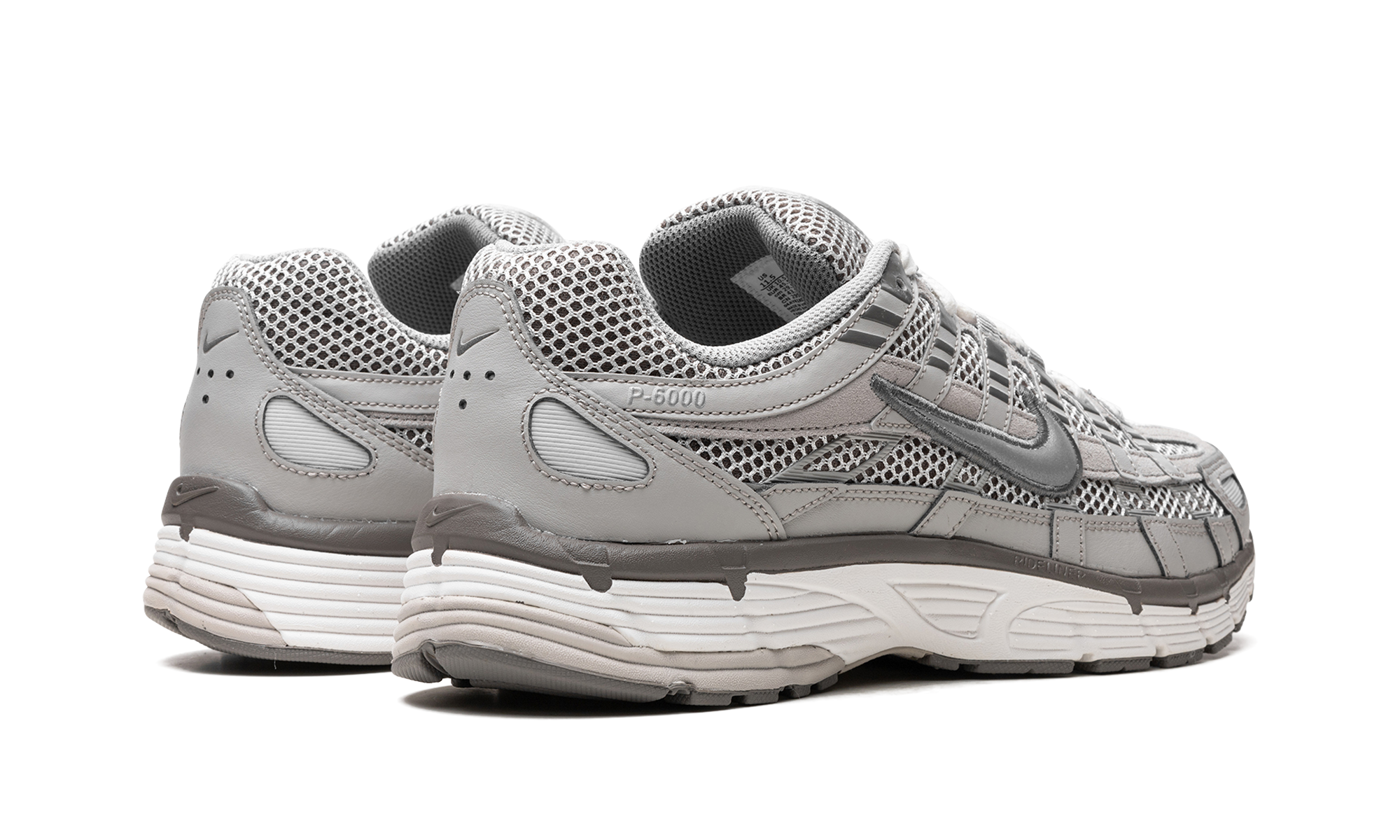 nike p 6000 light iron ore+FN6837-012+diagnol right behind view