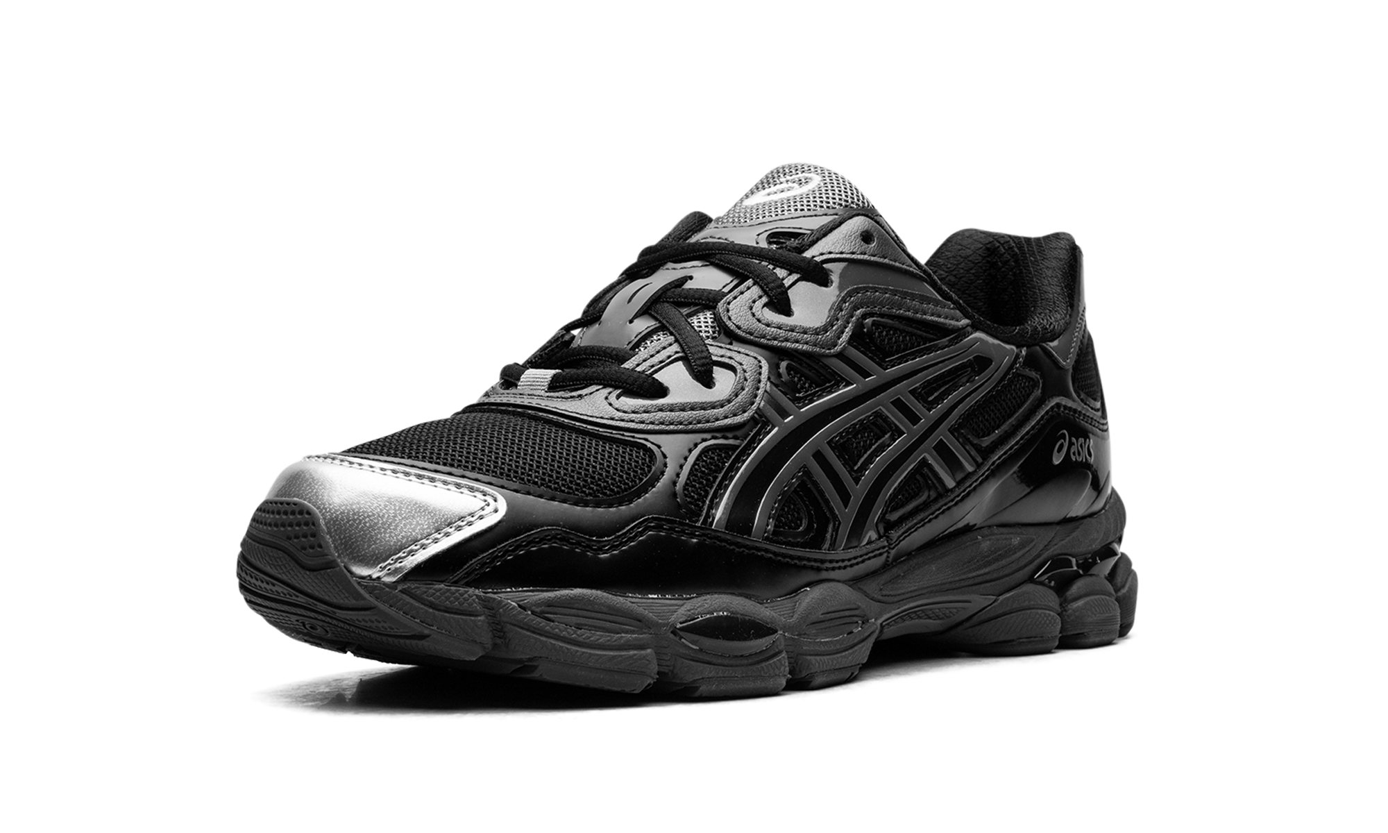 asics gel nyc kicki yang zhang black pure silver+1203A571-001+left diagnol single view