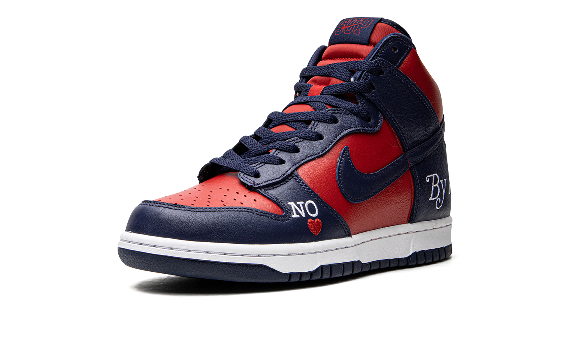nike sb dunk high supreme by any means navy+DN3741-600+left diagnol single view