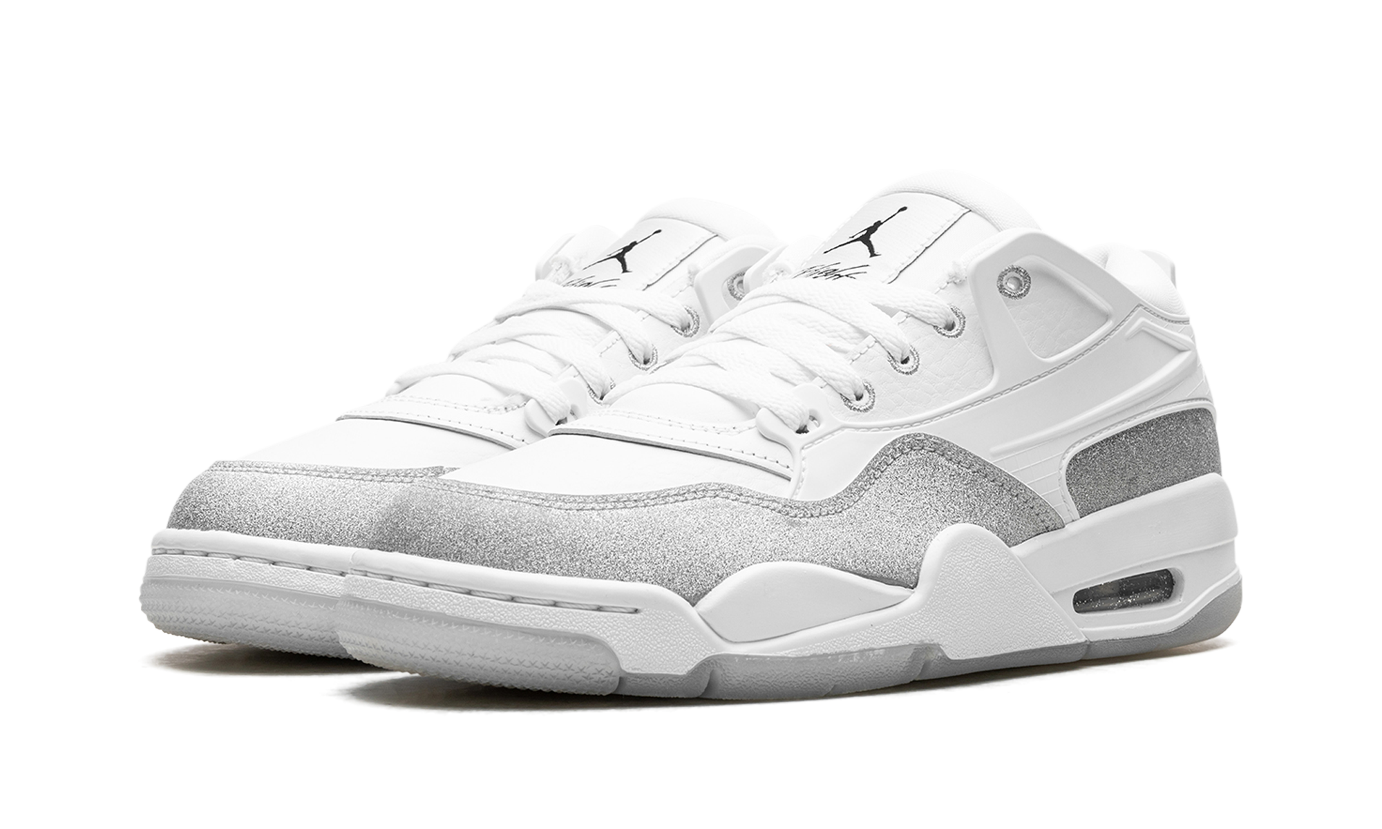 jordan 4 rm white metallic silver women s+HQ3441-111+diagnol left view