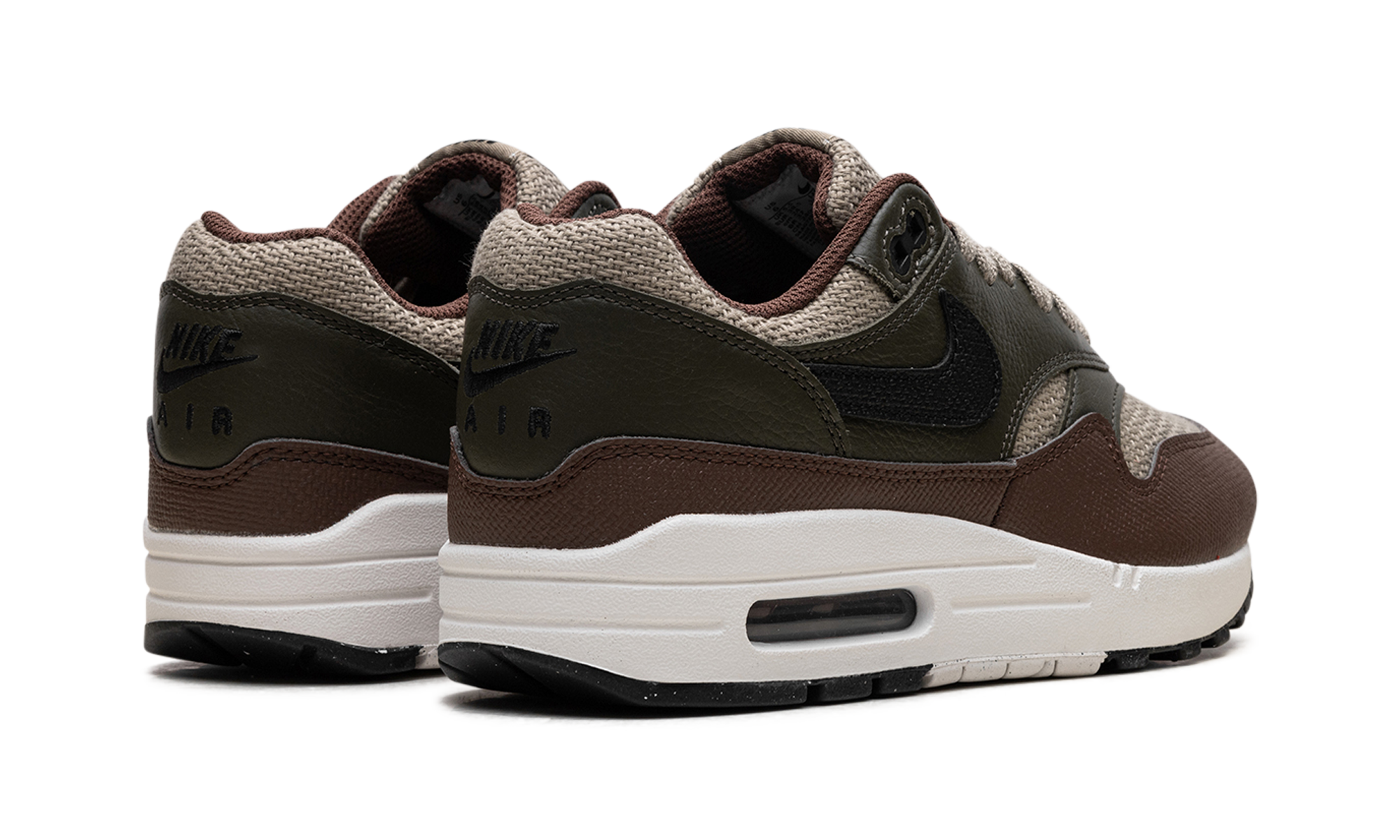 nike air max 1 essential prm neutral olive cacao wow+HF1516-200+diagnol right behind view