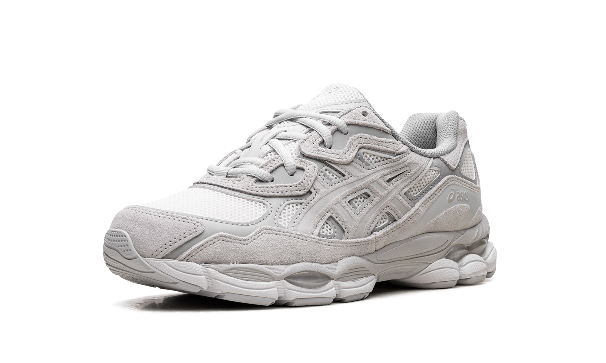 asics gel nyc cream cloud grey+1203A663-101+left diagnol single view