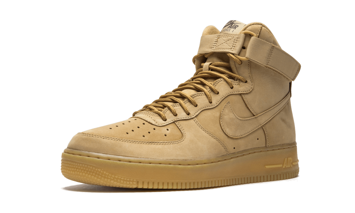 nike air force 1 high wheat 2015+806403-200+left diagnol single view