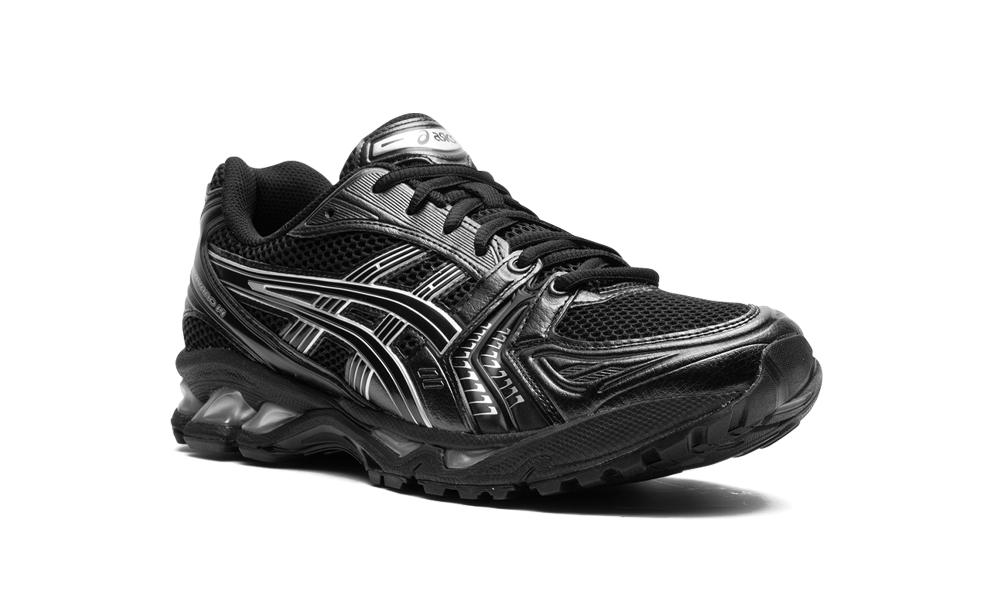 asics gel kayano 14 black pure silver+1201A019-006+diagnol right view