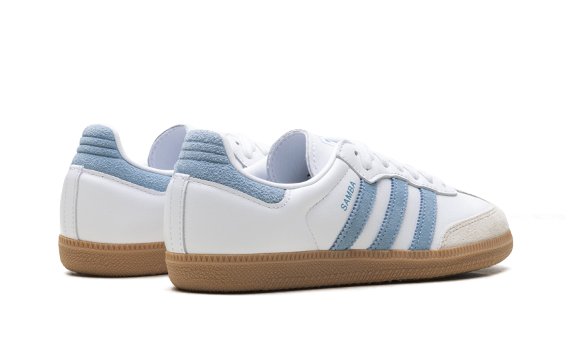 adidas samba og white alumina ash blue women s+JS1391+diagnol right behind view