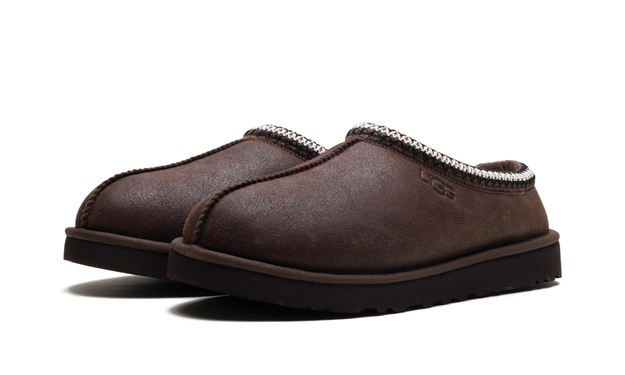 ugg tasman distressed slipper burnt cedar+1158172-BCDR+diagnol left view