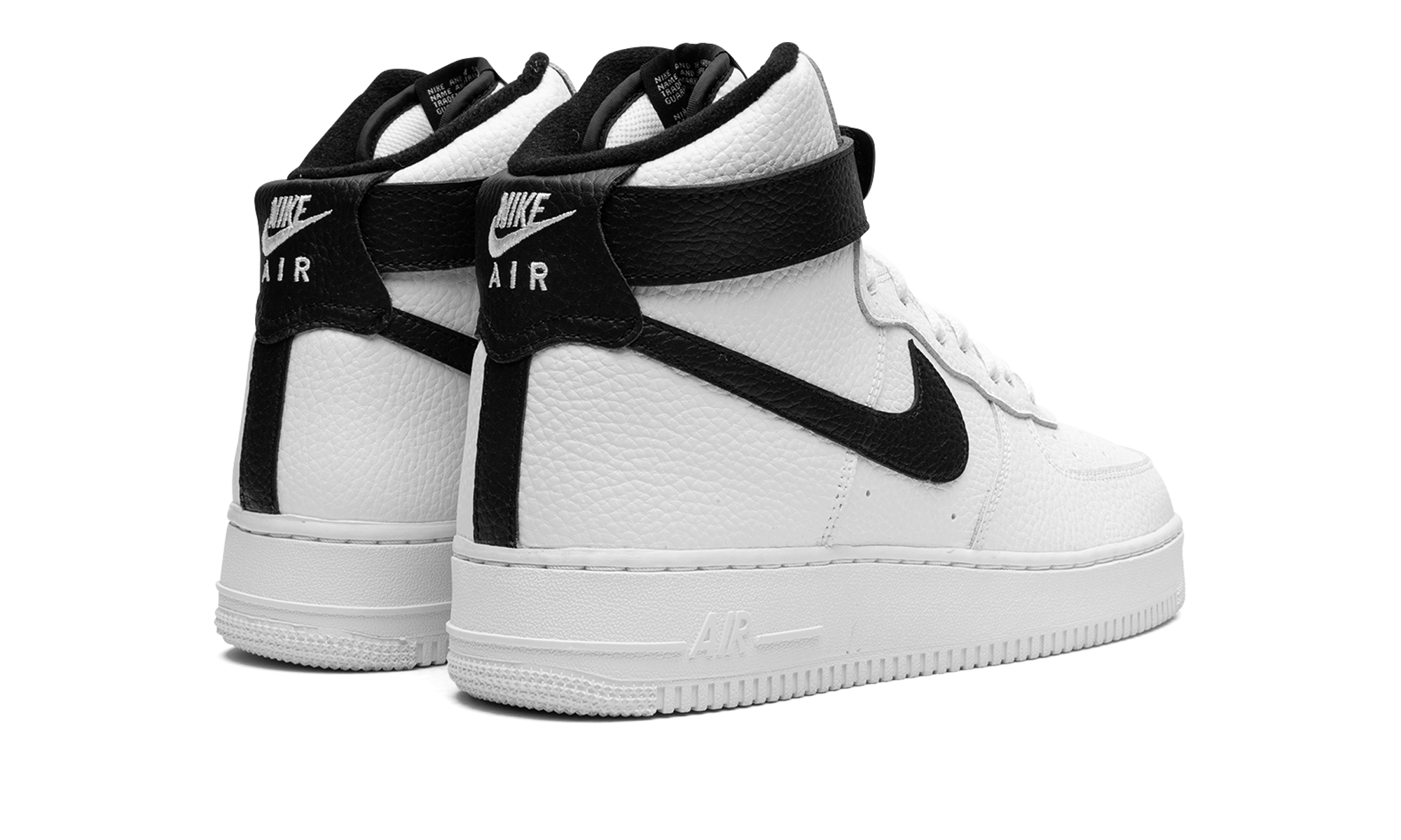 nike air force 1 high 07 white black+CT2303-100+diagnol right behind view