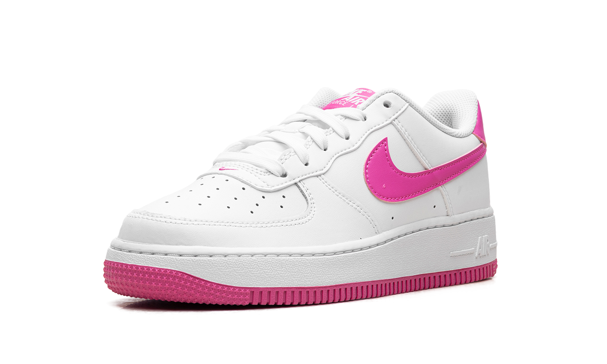 nike air force 1 low laser fuchsia gs+FV5948-102+left diagnol single view