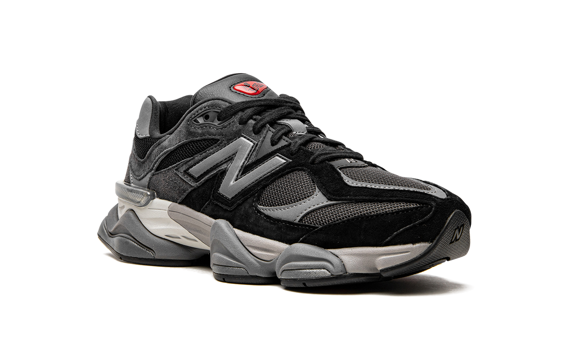 new balance 9060 black castlerock grey+U9060BLK+diagnol right view
